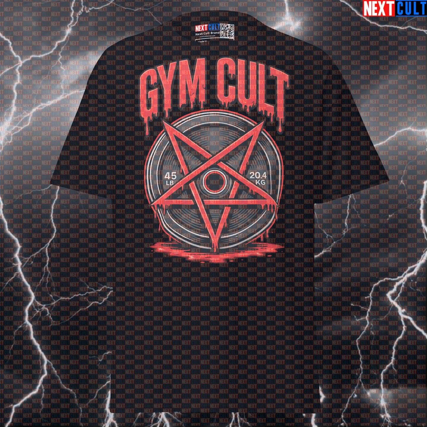 Gym Cult Funny Gym T-Shirt Occult Barbell Meme Graphic Tee – Powerlifting Bodybuilding Workout Shirt Pump Cover Bodybuilding Fitness Gym Powerlifting Pump Cover Workout Next Cult Brand