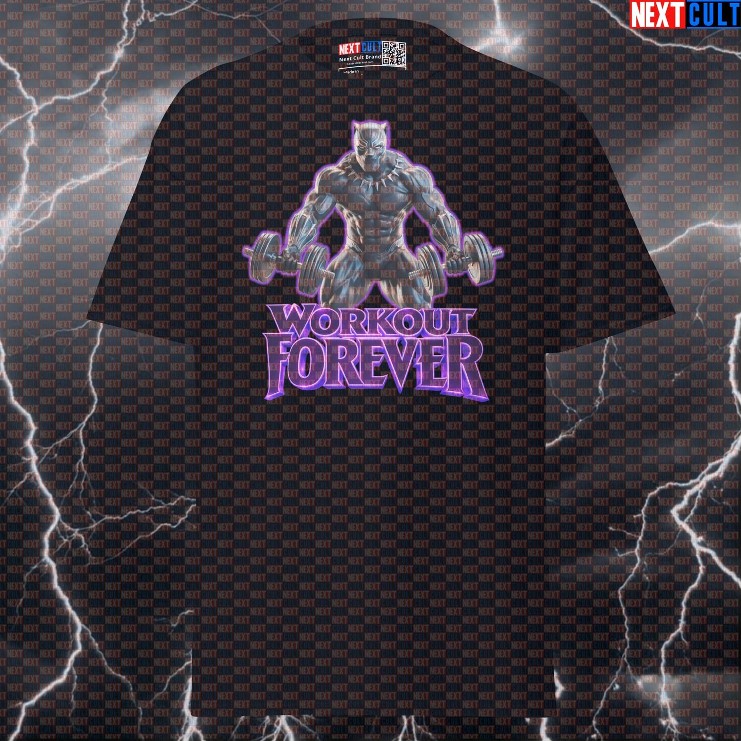 Workout Forever Black Panther Funny Gym T-Shirt Workout Tee Graphic Gym Shirt Bodybuilding Powerlifting Fitness Meme T-shirts Next Cult Brand
