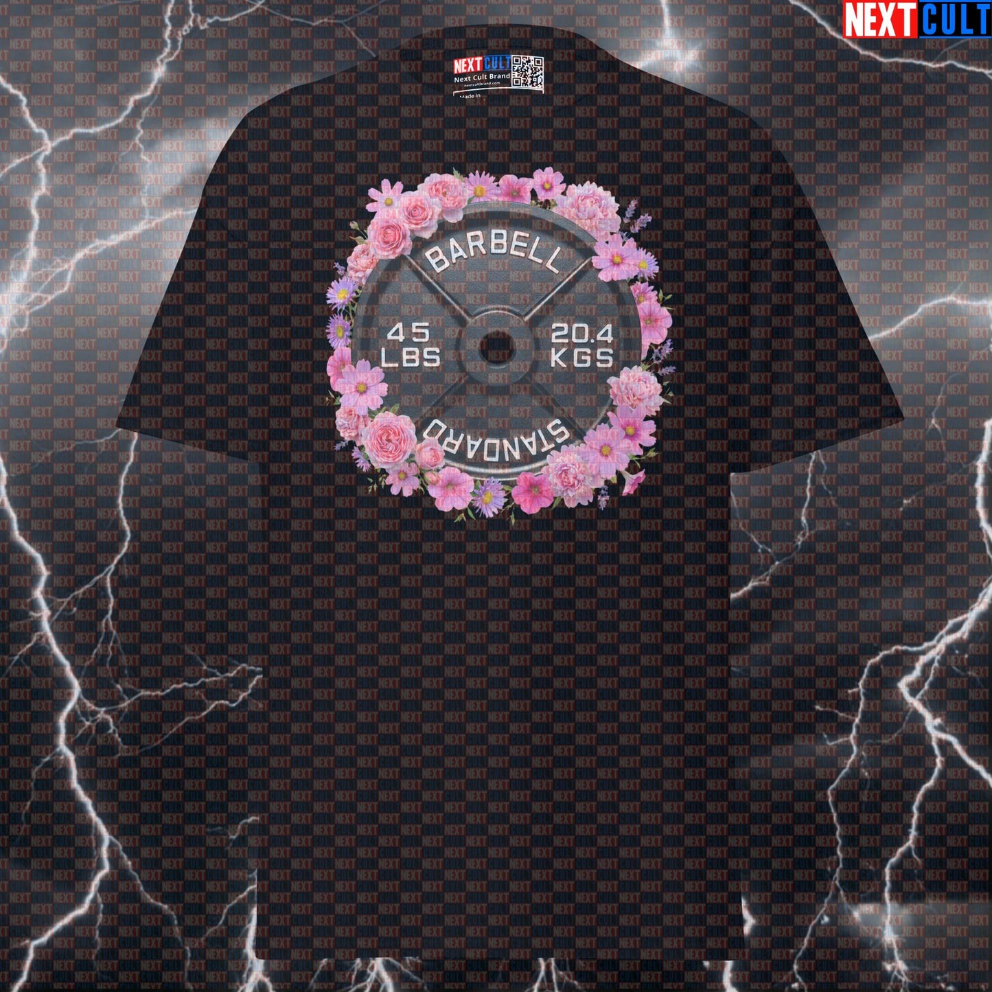 Flowers & Weights 45LB Plate Funny Gym T-Shirt Floral Barbell Workout Tee Aesthetic Gym Shirt T-shirts Next Cult Brand