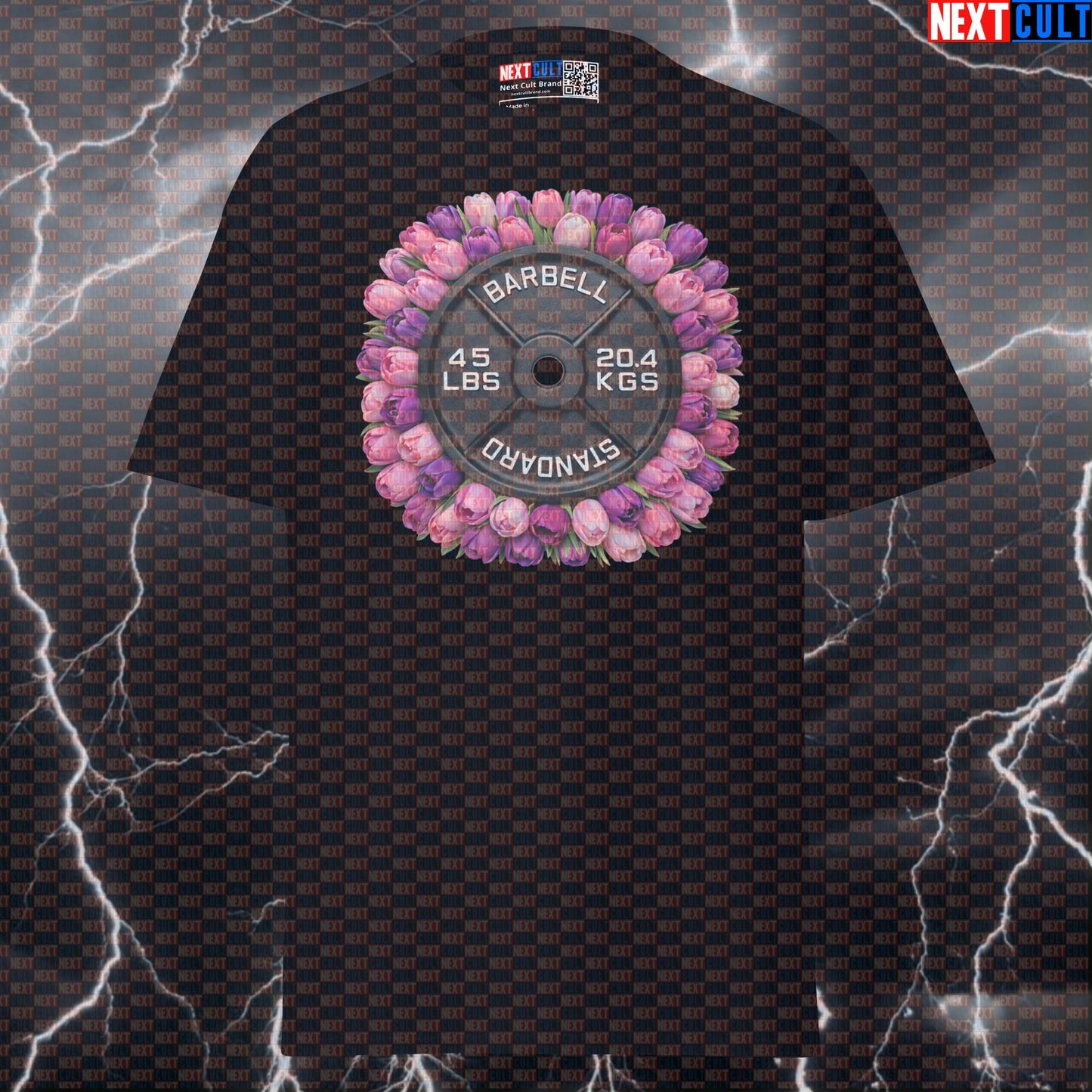 Tulips & Weights 45LB Plate Funny Gym T-Shirt Floral Barbell Workout Tee Spring Gym Shirt Aesthetic T-shirts Next Cult Brand