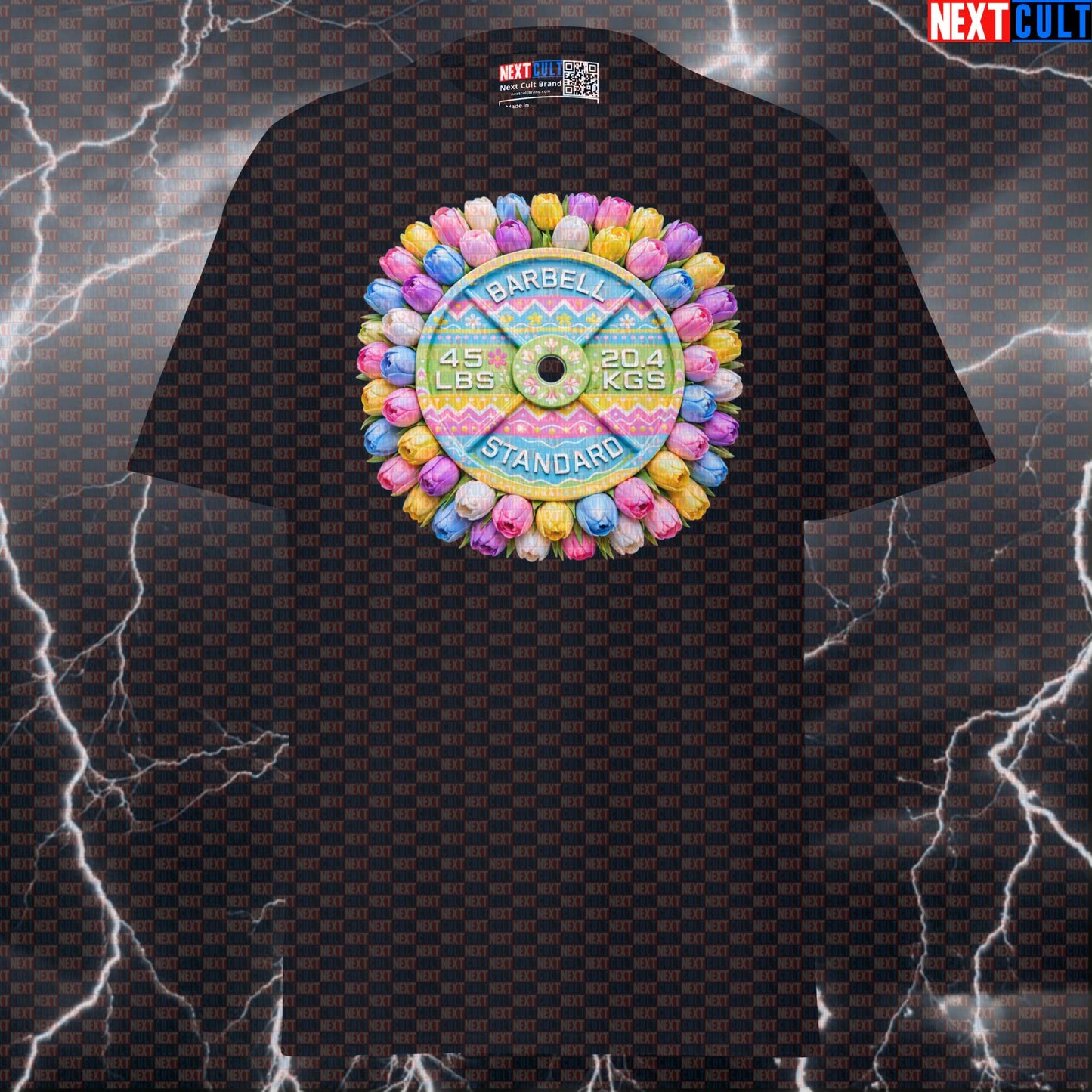 Easter & Weights 45LB Plate Funny Gym T-Shirt Easter Egg Barbell Workout Tee Spring Gym Shirt T-shirts Next Cult Brand
