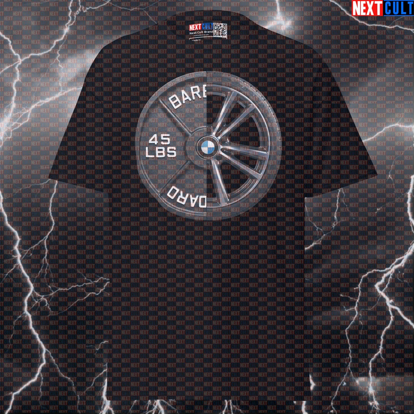 Car Wheel Weight Plate Funny Gym T-Shirt 45LB Plate Cars & Weights Workout Tee Graphic Gym Shirt T-shirts Next Cult Brand