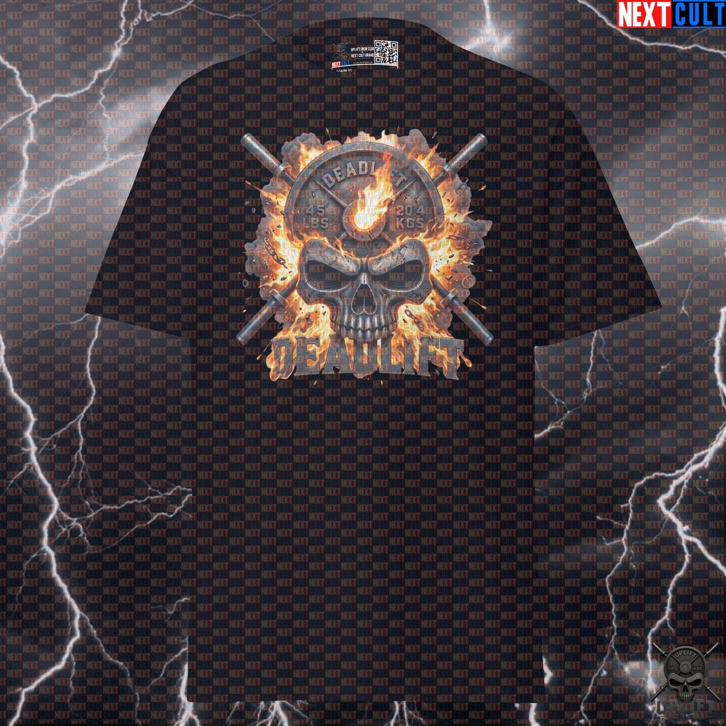 Deadlift Skull T-Shirt Explosion Graphic for Powerlifting Leg Day Lifters T-shirts Next Cult Brand