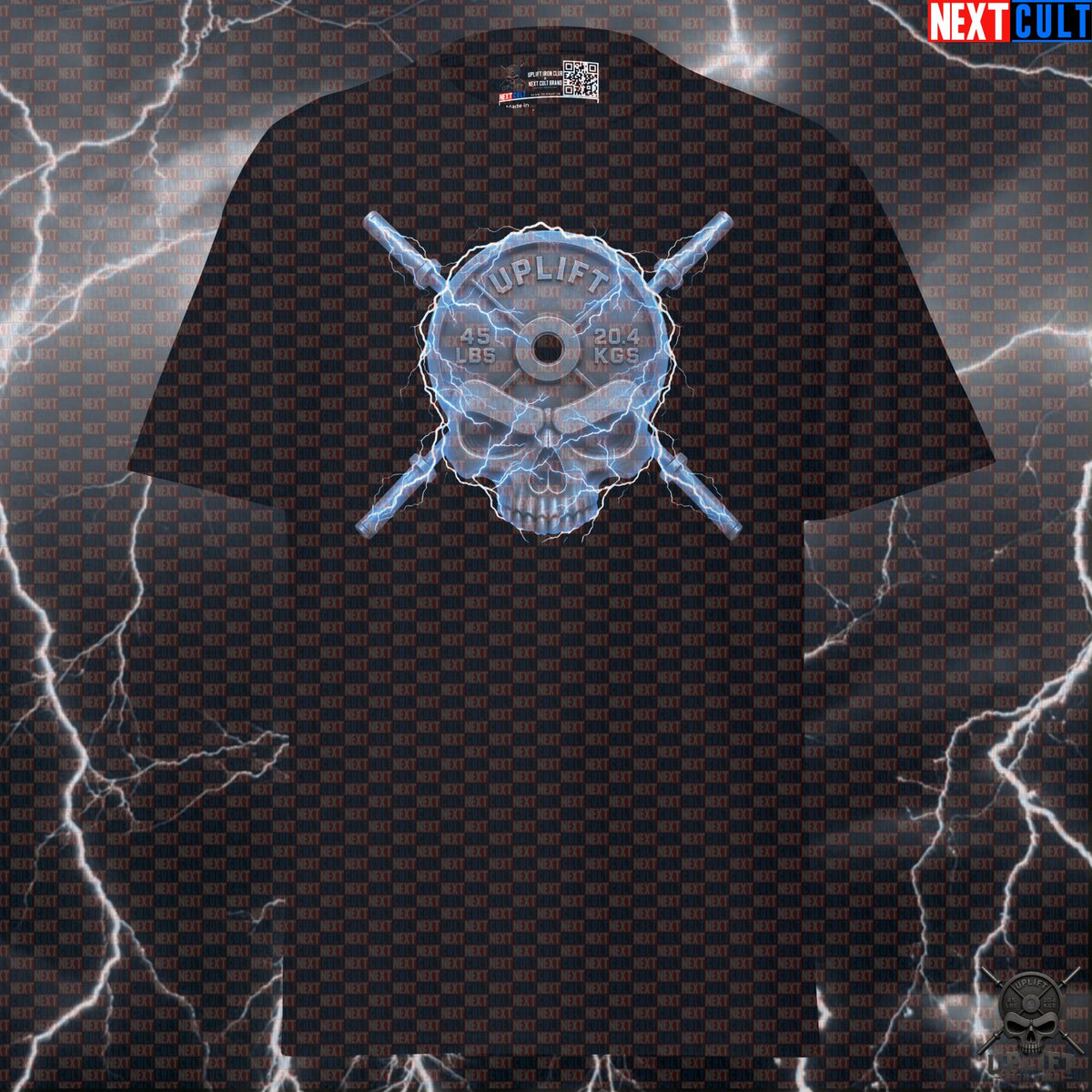 T-Shirt Lightning Skull Gym Shirt for Lifters Workout Gift Uplift Iron Club Storm Design T-shirts Next Cult Brand