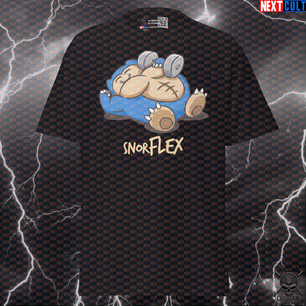 Snorflex Funny Gym T-Shirt | Pokemon Pump Cover Tee for Gains & Anime Workout Shirts T-shirts Next Cult Brand