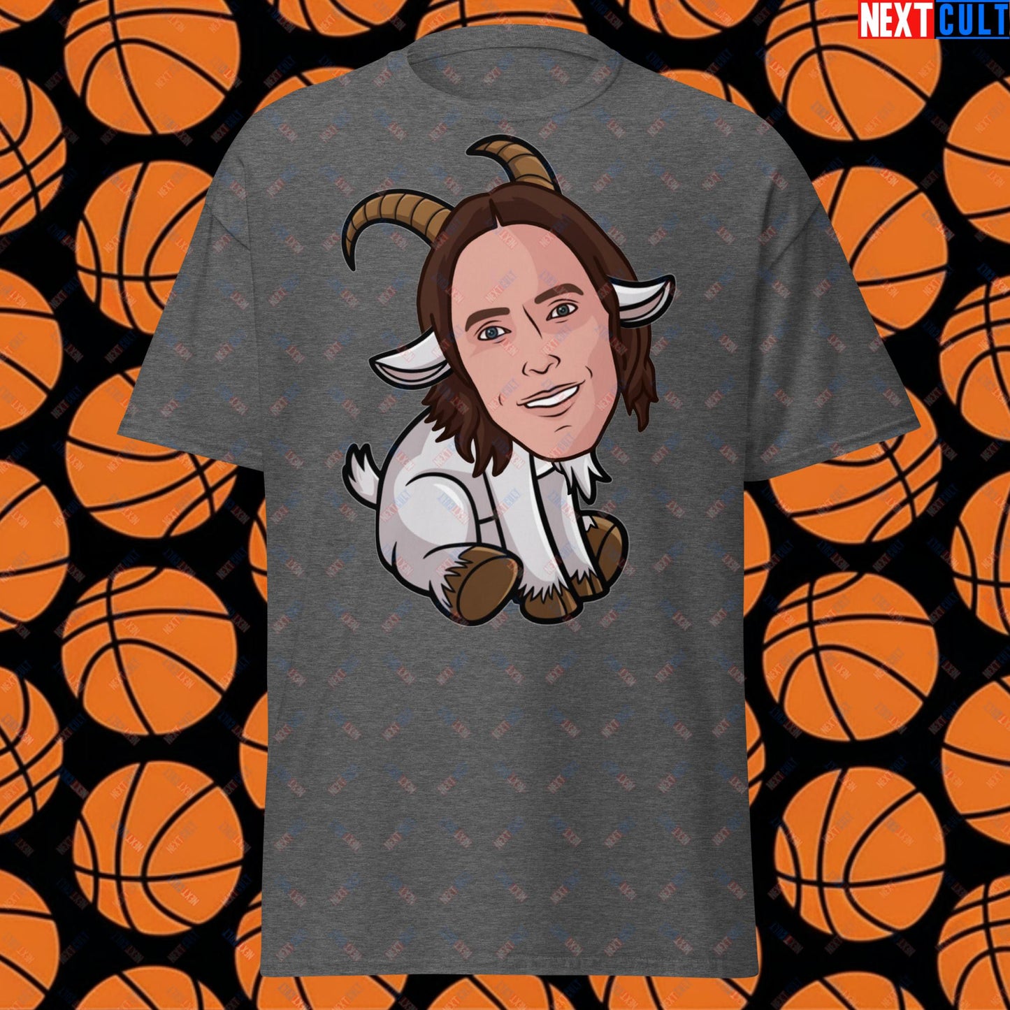 Steve Nash G.O.A.T. T-Shirt - Funny Basketball Meme Casual Top - Greatest of All Time Tee for Basketball Fans - Perfect Gift for Steve Nash Fans Unisex tee Dark Heather T-shirts Basketball Dallas Mavericks G.O.A.T. NBA Phoenix Suns Steve Nash Next Cult Brand