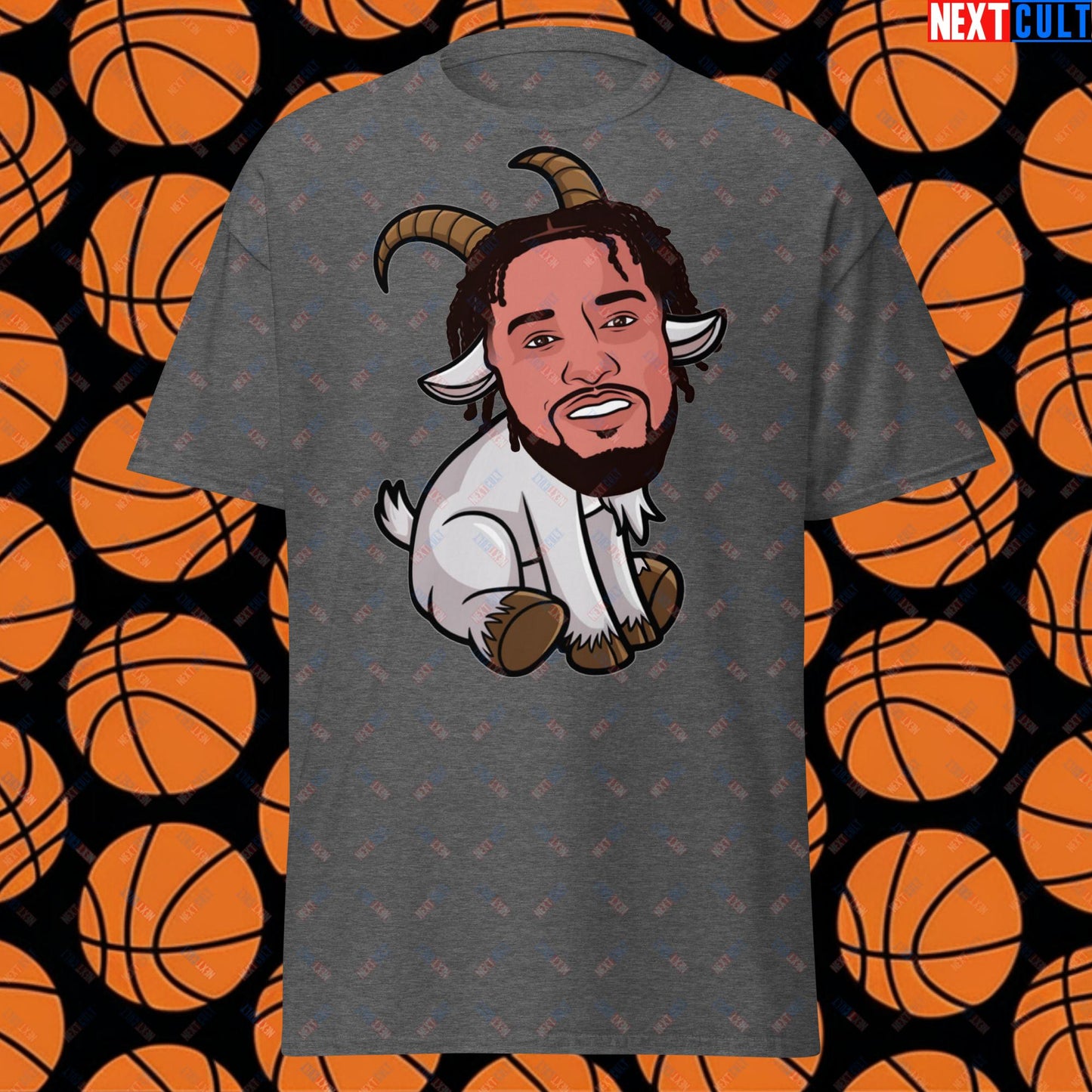 Jalen Brunson G.O.A.T. T-Shirt - Funny Basketball Meme Tee for New York Knicks Fans - Greatest of All Time Casual Top - Perfect Gift for Basketball Lovers Dark Heather T-shirts Basketball G.O.A.T. Jalen Brunson NBA New York Knicks Next Cult Brand