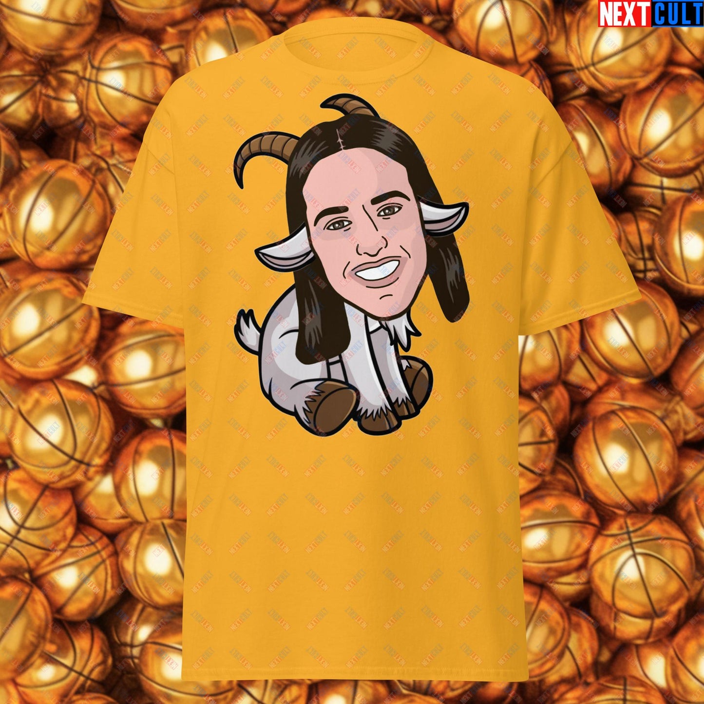 Caitlin Clark G.O.A.T. T-Shirt - Greatest of All Time Basketball Tee - Indiana Fever & WNBA Fan Top - Funny Women's Basketball Meme Casual Shirt Gold T-shirts Basketball Caitlin Clark G.O.A.T. Indiana Fever WNBA Next Cult Brand