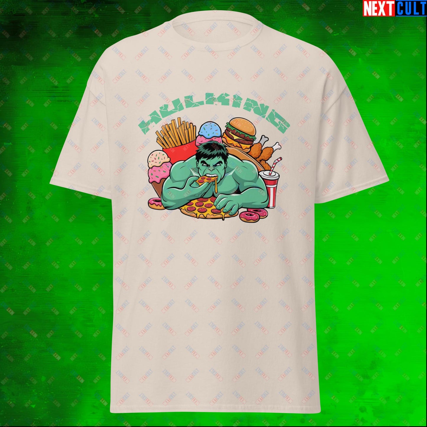 Hulking Bulking Funny Gym Meme Cartoon Unisex tee Natural T-shirts Avengers Bulking Fast Food Films Fitness Gym Hulk Movies Pump Cover Superheroes Workout Next Cult Brand