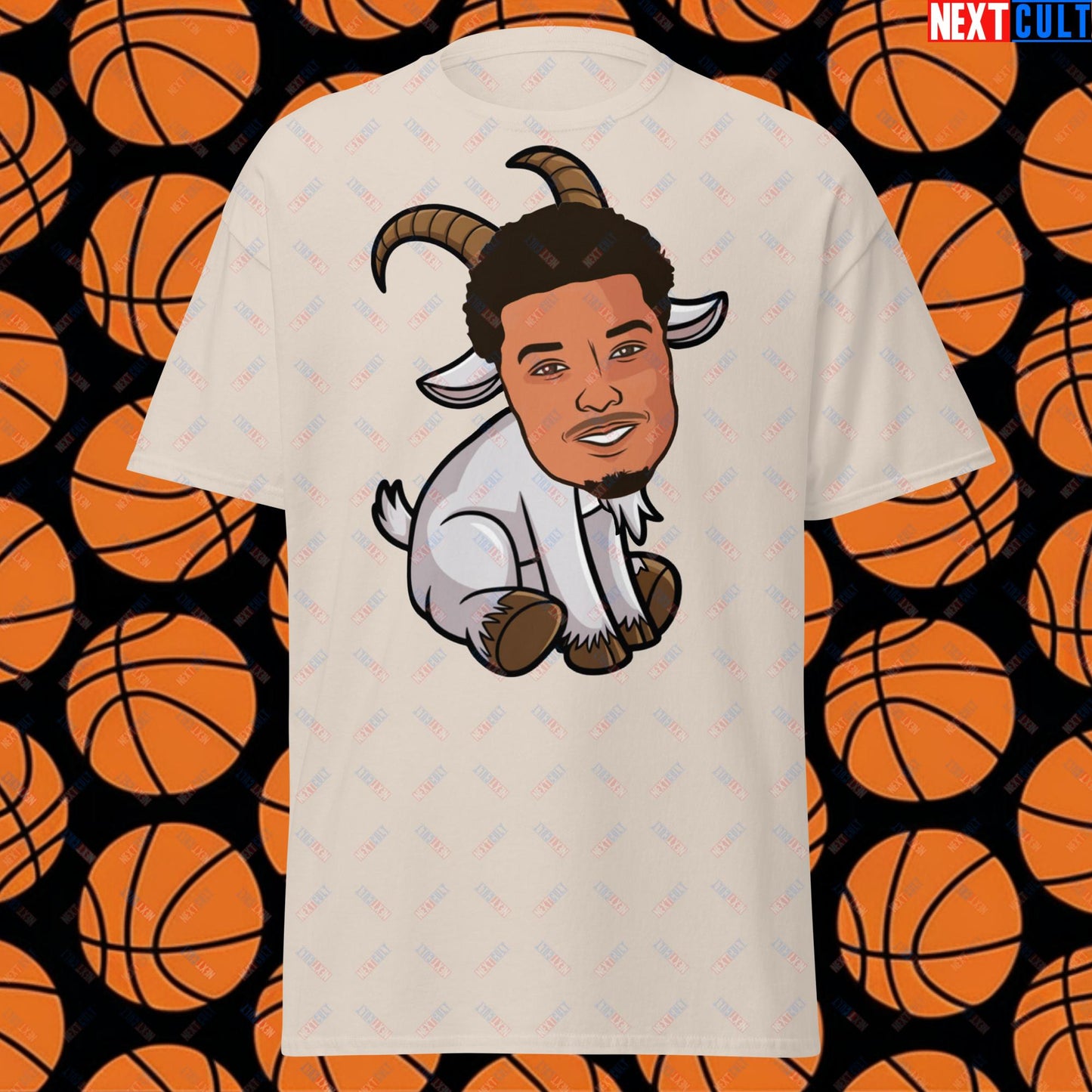 Wemby G.O.A.T. T-Shirt - Victor Wembanyama Funny Basketball Meme Casual Top - Greatest of All Time Tee for Basketball Fans - Perfect Gift for Wemby Fans Unisex tee Natural T-shirts Basketball G.O.A.T. NBA San Antonio Spurs Victor Wembanyama Wemby Next Cult Brand