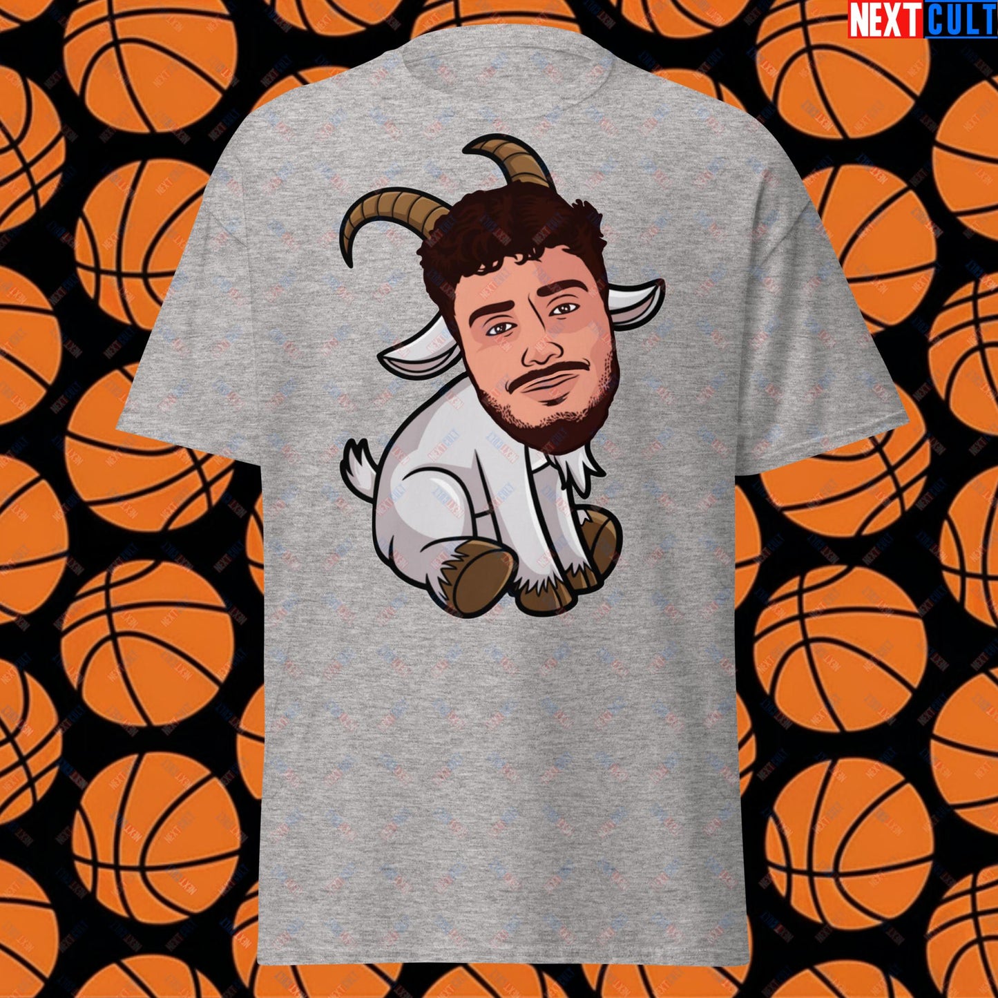 Alperen Sengun GOAT T-Shirt - Funny Basketball Meme Casual Top - Greatest of All Time Tee for Houston Rockets Fans - Perfect Gift for Basketball Lovers Sport Grey T-shirts Alperen Sengun Basketball G.O.A.T. Houston Rockets NBA Next Cult Brand