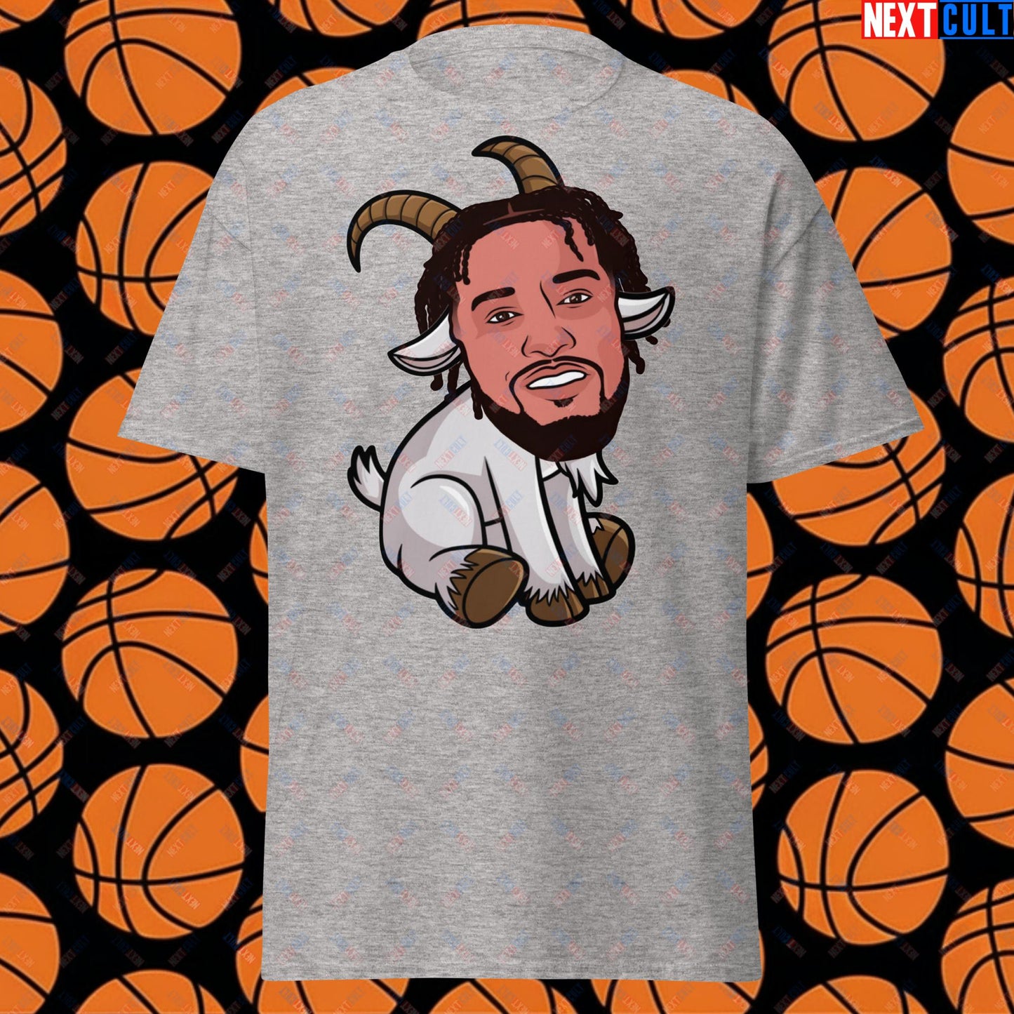 Jalen Brunson G.O.A.T. T-Shirt - Funny Basketball Meme Tee for New York Knicks Fans - Greatest of All Time Casual Top - Perfect Gift for Basketball Lovers Sport Grey T-shirts Basketball G.O.A.T. Jalen Brunson NBA New York Knicks Next Cult Brand