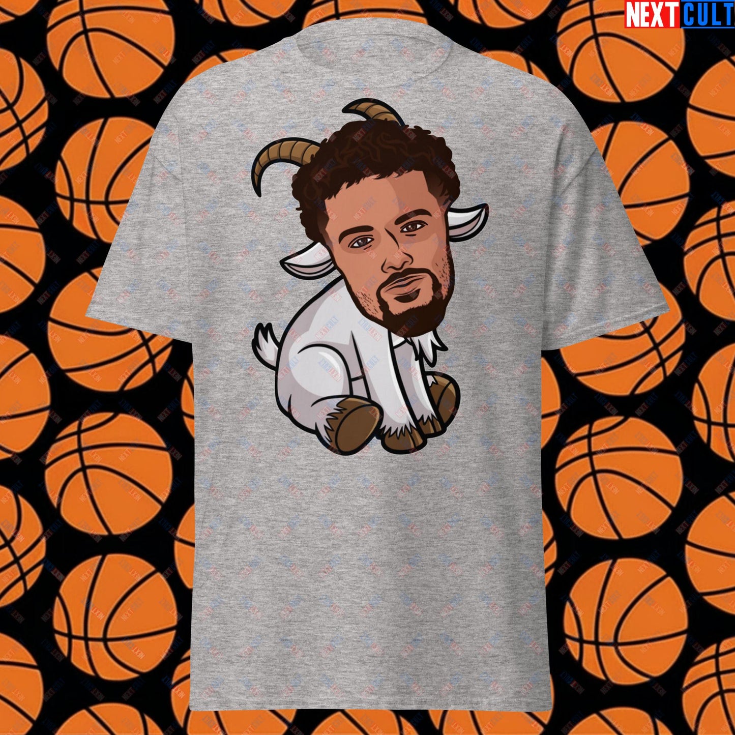 Trae Young G.O.A.T. T-Shirt - Funny Atlanta Hawks Basketball Meme Casual Top - Greatest of All Time Tee for Basketball Fans - Perfect Gift for Trae Young Fans Sport Grey T-shirts Atlanta Hawks Basketball G.O.A.T. NBA Trae Young Next Cult Brand