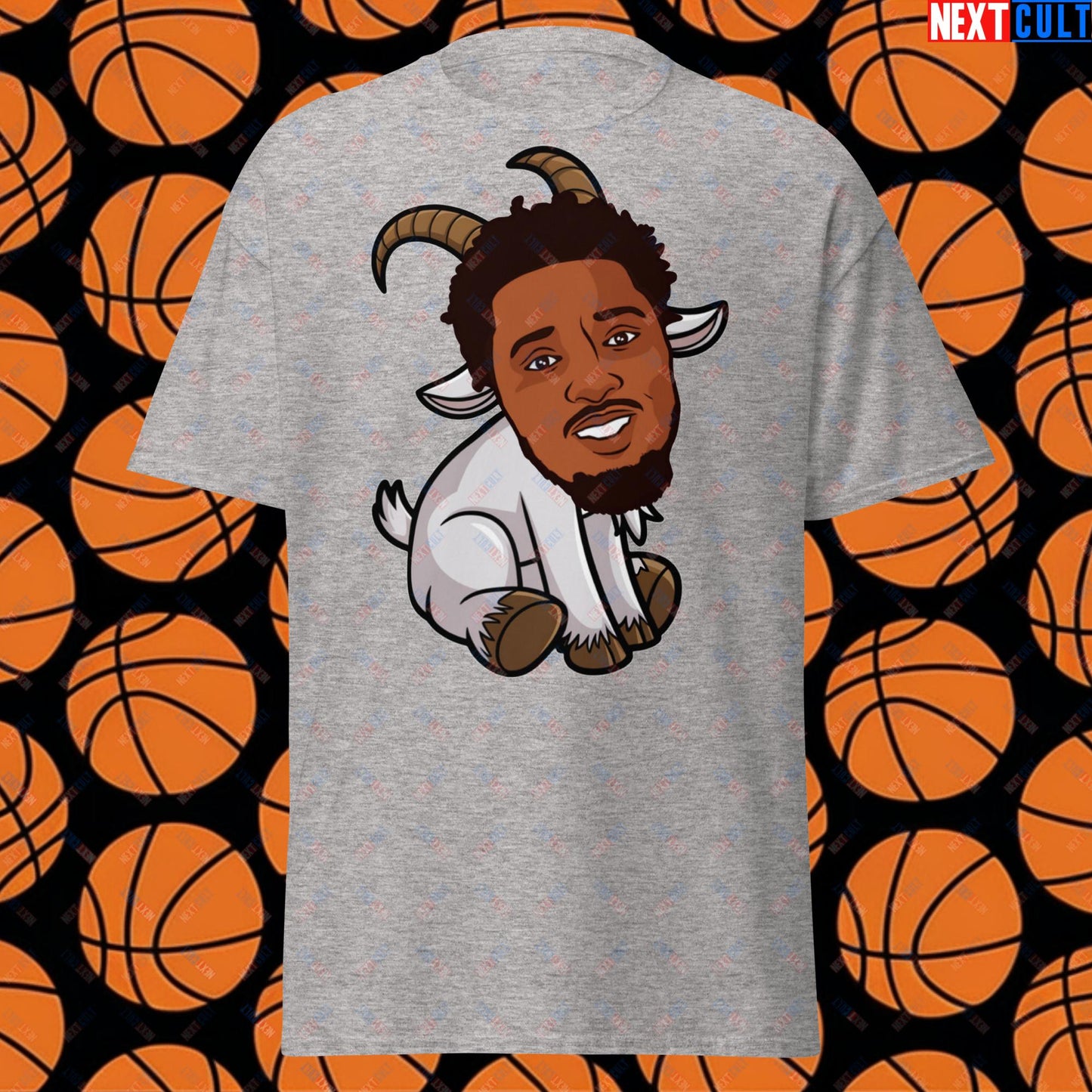 Donovan Mitchell G.O.A.T. T-Shirt - Cleveland Cavaliers Basketball Meme Tee - Funny GOAT Cartoon Top for Basketball Fans - Perfect Gift for Cavs Supporters Sport Grey T-shirts Basketball Cleveland Cavaliers Donovan Mitchell G.O.A.T. NBA Next Cult Brand