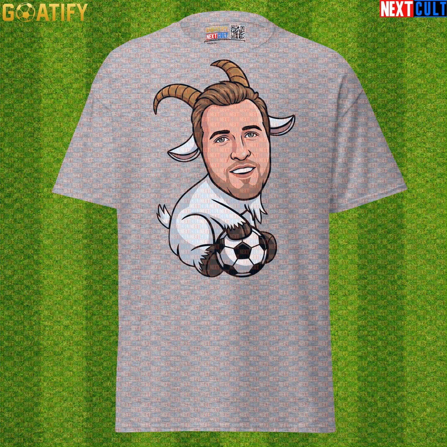 Harry Kane T-Shirt – GOAT Soccer Graphic Tee for England, Bayern Munich and World Cup Fans Sport Grey T-shirts Next Cult Brand
