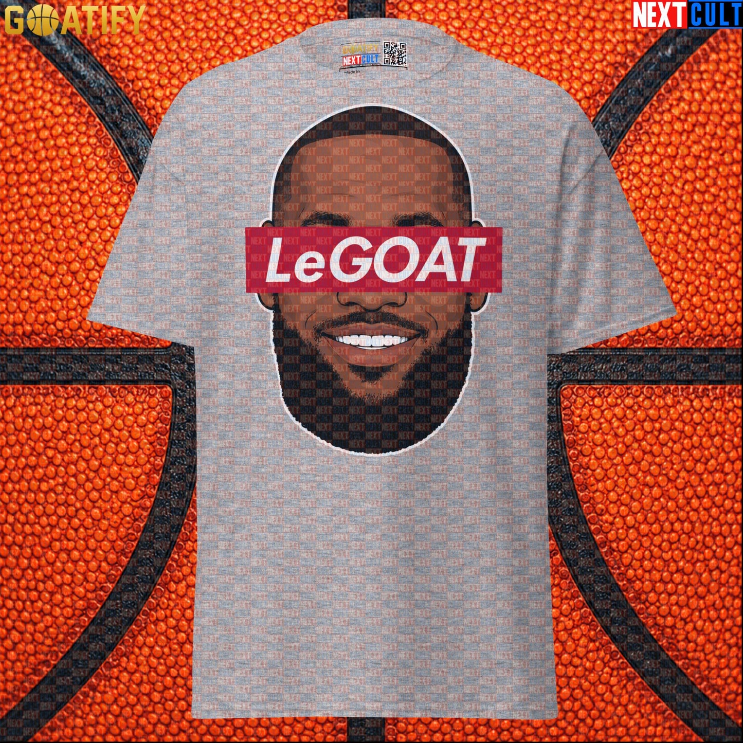LeBron James T-Shirt – LeGOAT Streetwear Parody Graphic Tee for NBA Fans and Game Days Sport Grey T-shirts Next Cult Brand