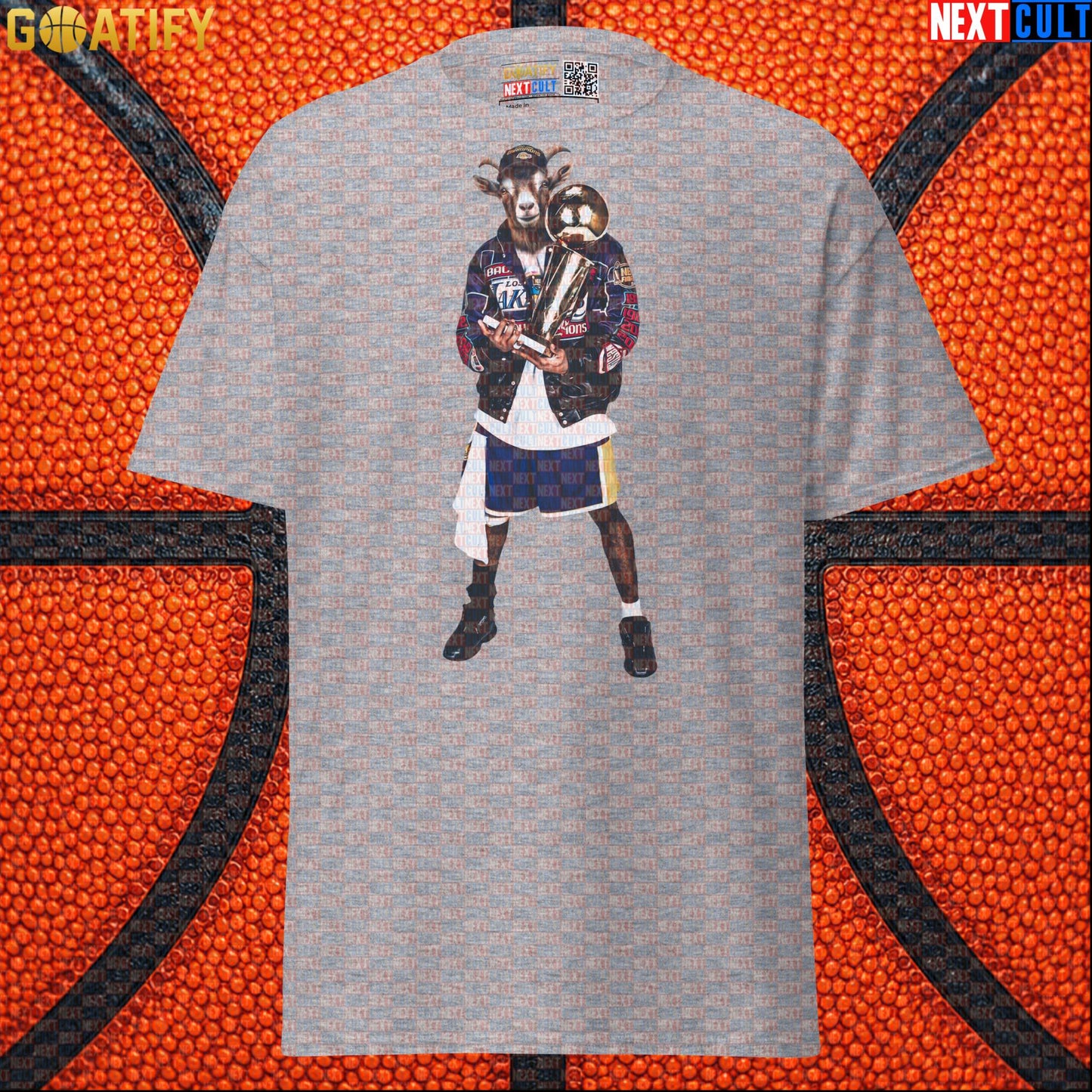 Kobe Bryant T-Shirt – GOAT Championship Celebration Graphic Tee for Lakers Basketball Fans Sport Grey T-shirts Next Cult Brand