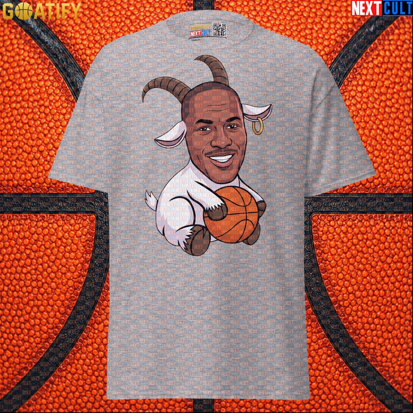 Michael Jordan T-Shirt - GOAT Chicago Bulls Basketball Graphic Tee Gift for Jordan NBA Fans Sport Grey T-shirts Next Cult Brand