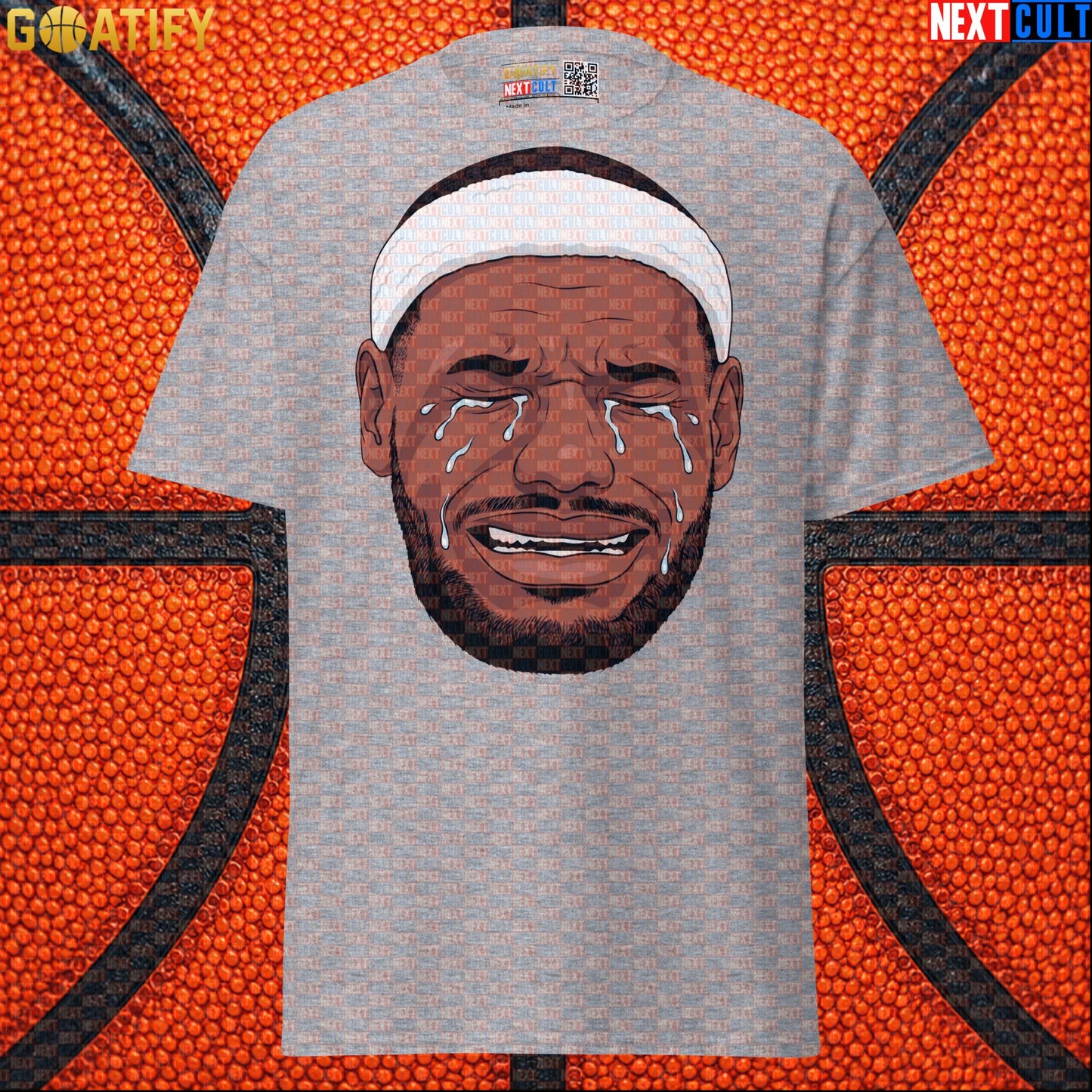 Crying LeBron Meme T-Shirt – Funny NBA Basketball Graphic Tee Game Day Gift for Fans Sport Grey T-shirts Next Cult Brand