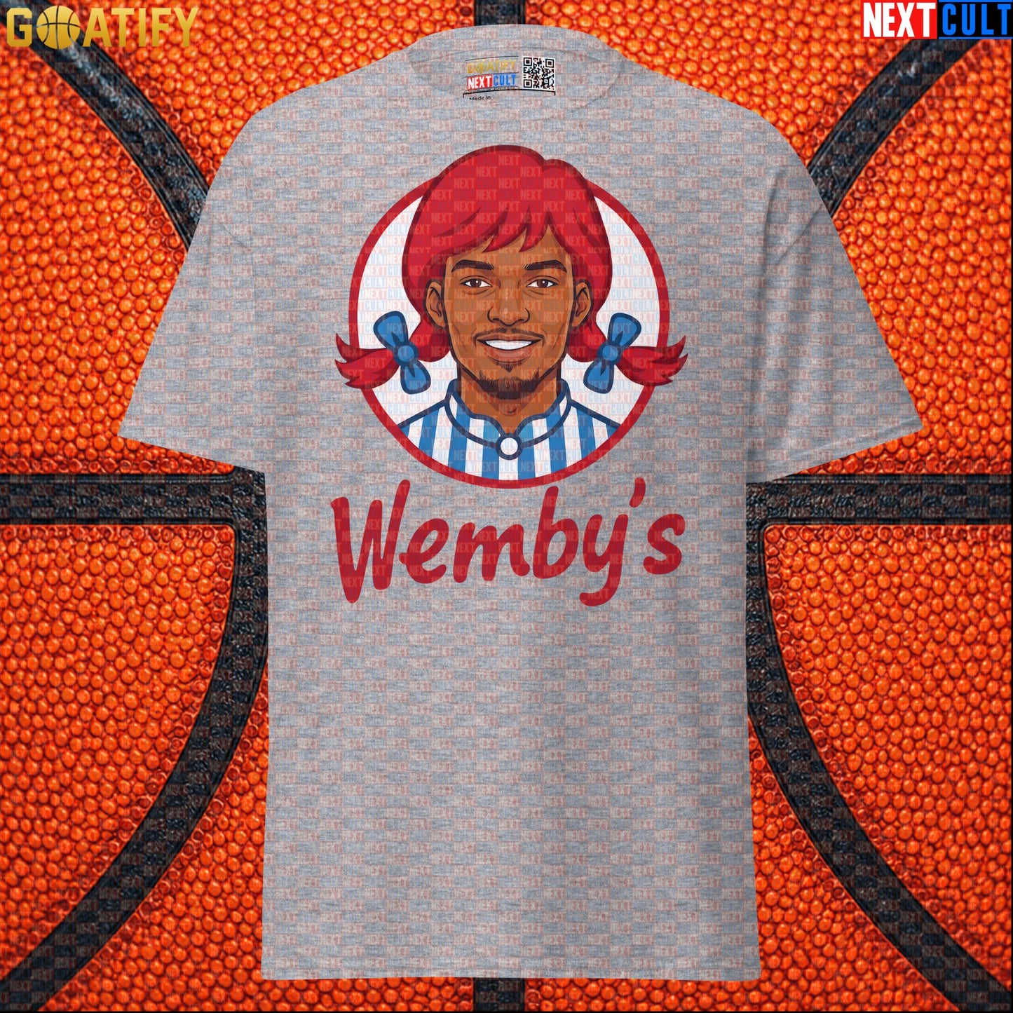 Basketball T-Shirt Wemby's Fast Food Parody for Victor Wembanyama Fans and NBA Gifts Sport Grey T-shirts Next Cult Brand