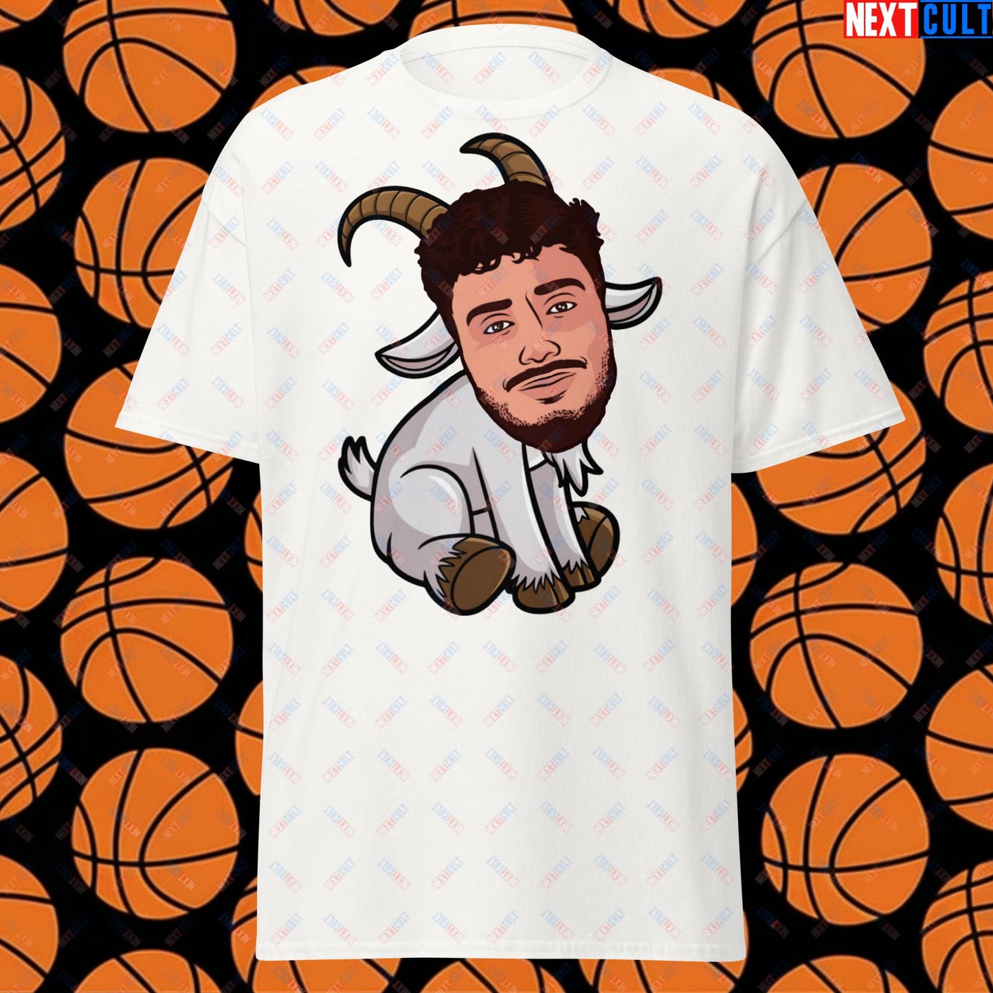 Alperen Sengun GOAT T-Shirt - Funny Basketball Meme Casual Top - Greatest of All Time Tee for Houston Rockets Fans - Perfect Gift for Basketball Lovers White T-shirts Alperen Sengun Basketball G.O.A.T. Houston Rockets NBA Next Cult Brand