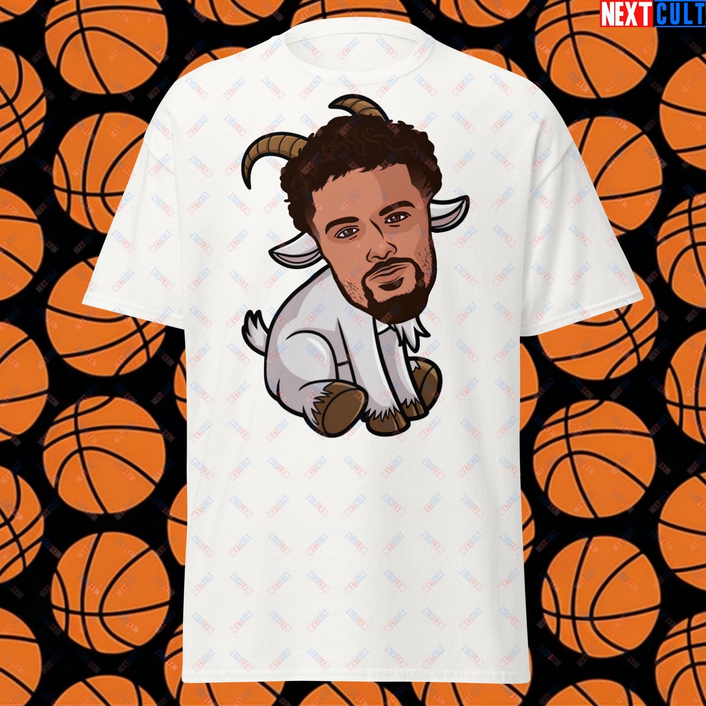 Trae Young G.O.A.T. T-Shirt - Funny Atlanta Hawks Basketball Meme Casual Top - Greatest of All Time Tee for Basketball Fans - Perfect Gift for Trae Young Fans White T-shirts Atlanta Hawks Basketball G.O.A.T. NBA Trae Young Next Cult Brand