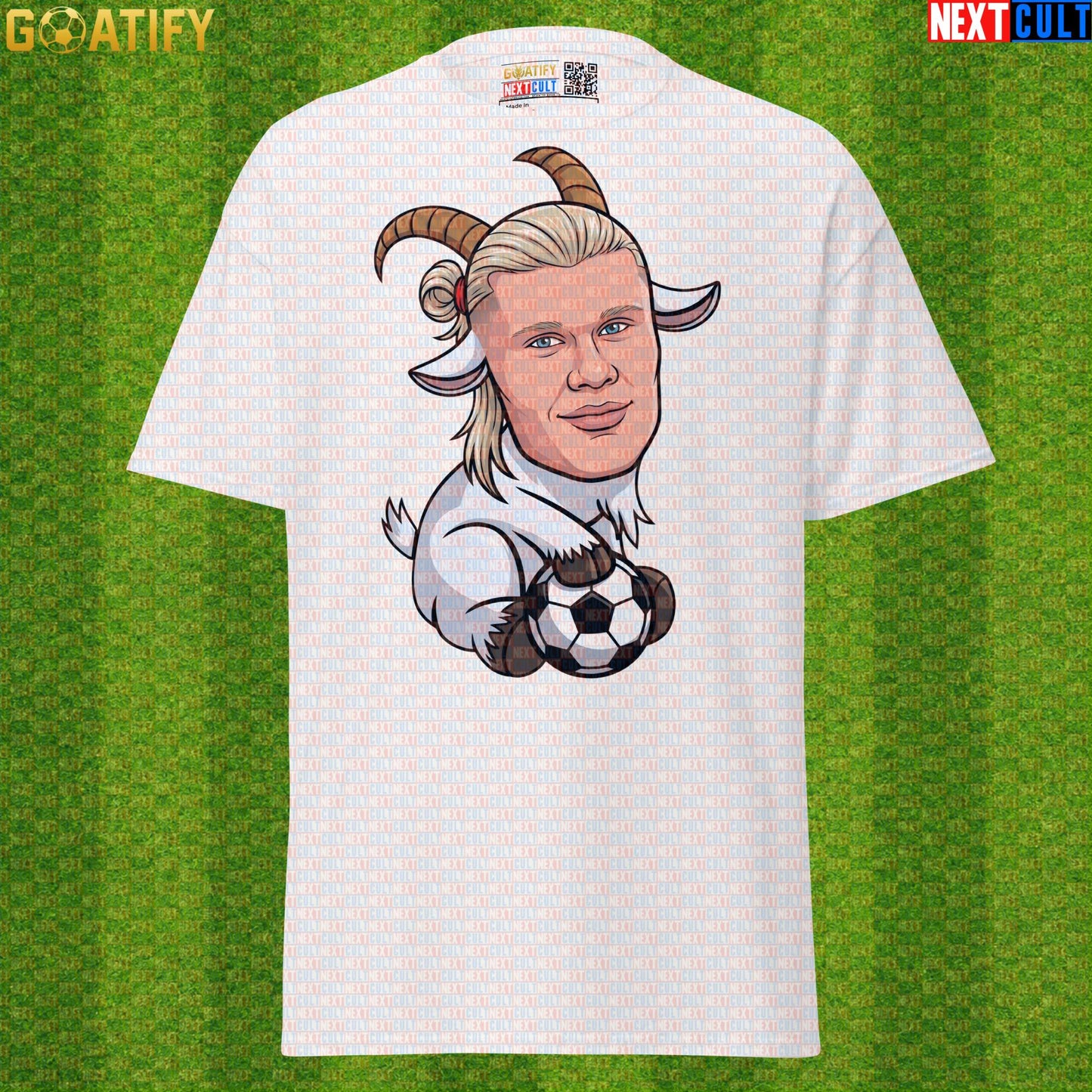 Erling Haaland T-Shirt – GOAT Goal Machine Graphic Tee Gift for Man City and Norway Fans White T-shirts Next Cult Brand