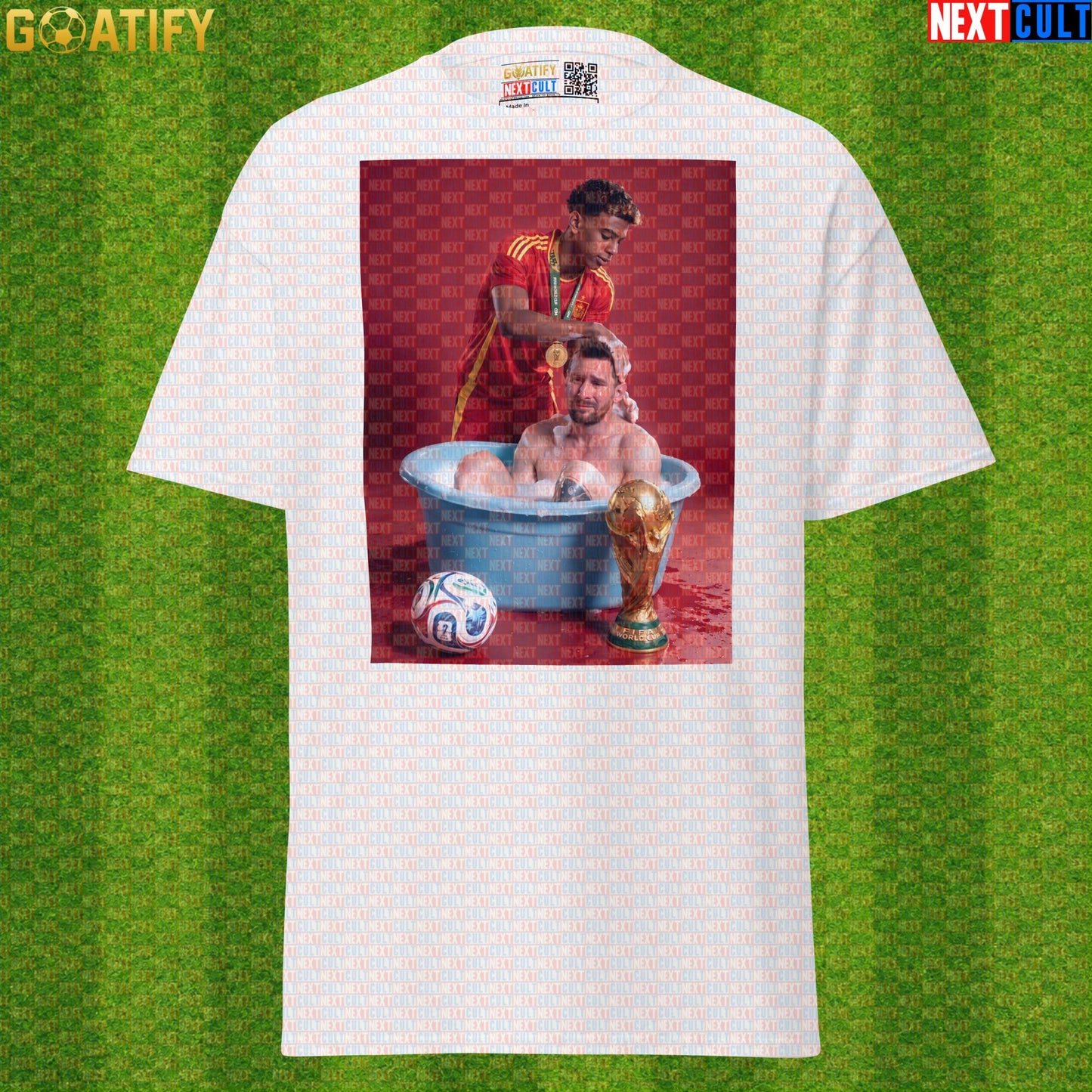 Lamine Yamal T-Shirt – World Cup Final Bath Meme Graphic Tee for Spain and Barcelona Fans White T-shirts Next Cult Brand