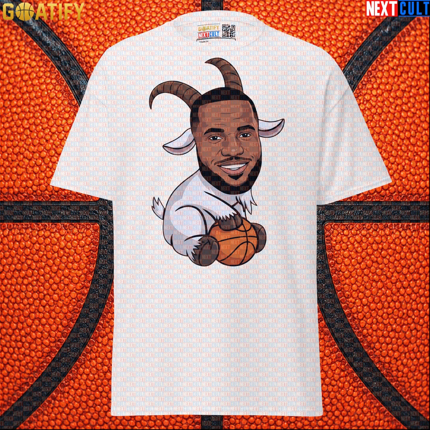 LeBron James T-Shirt – LeGOAT Cartoon Graphic Tee for NBA Fans and Basketball Gifts White T-shirts Next Cult Brand