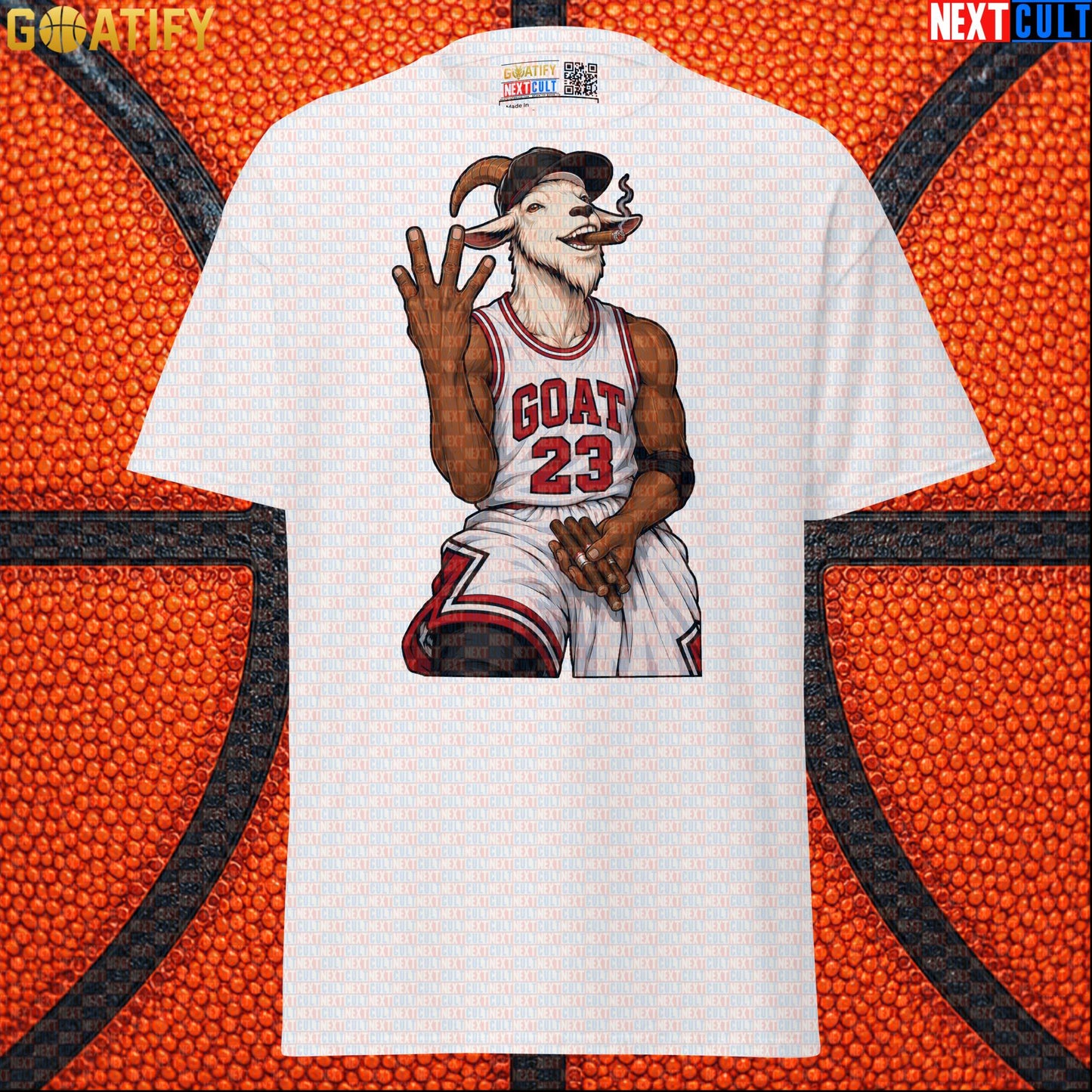 Michael Jordan T-Shirt – GOAT Cigar Celebration Graphic Tee for Chicago Bulls NBA Fans White T-shirts Next Cult Brand