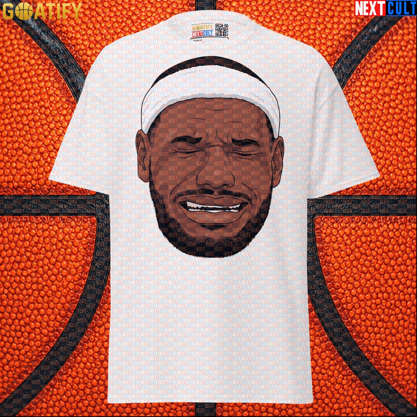 Crying LeBron Meme T-Shirt – Funny NBA Basketball Graphic Tee Gift for Sports Fans White T-shirts Next Cult Brand