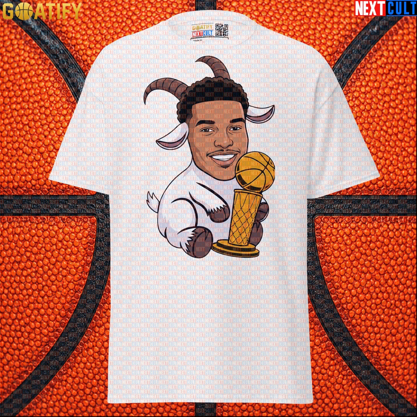 Basketball T-Shirt Victor Wembanyama GOAT Championship Cartoon for Spurs Fans & NBA Gifts White Next Cult Brand
