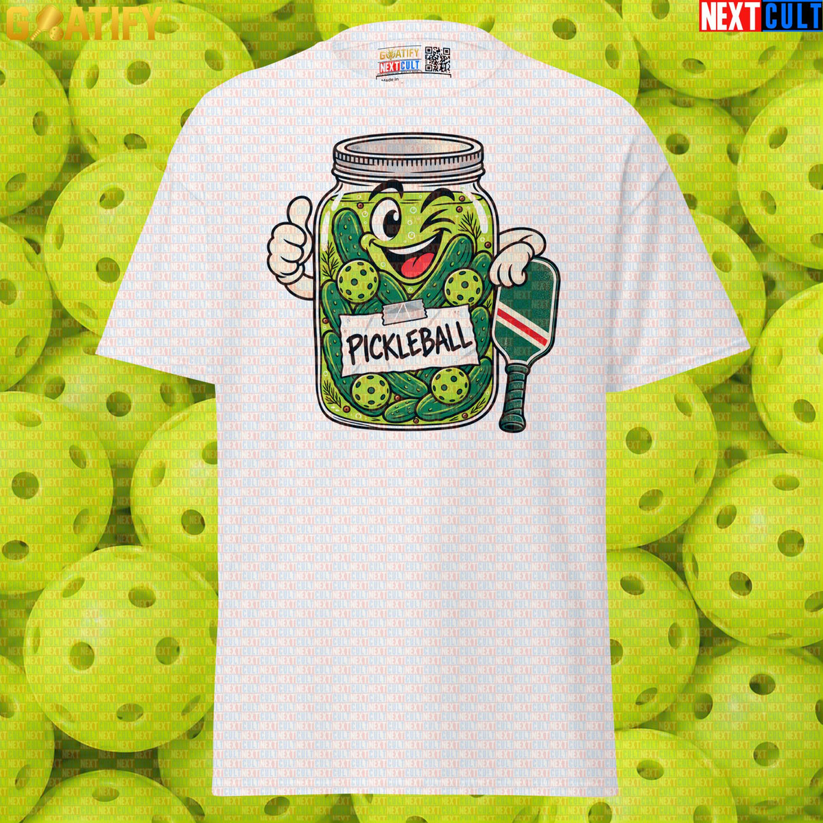 Pickleball T-Shirt Funny Pickle Jar Retro Graphic Tee for Players, Teams & Gifts White T-shirts Next Cult Brand