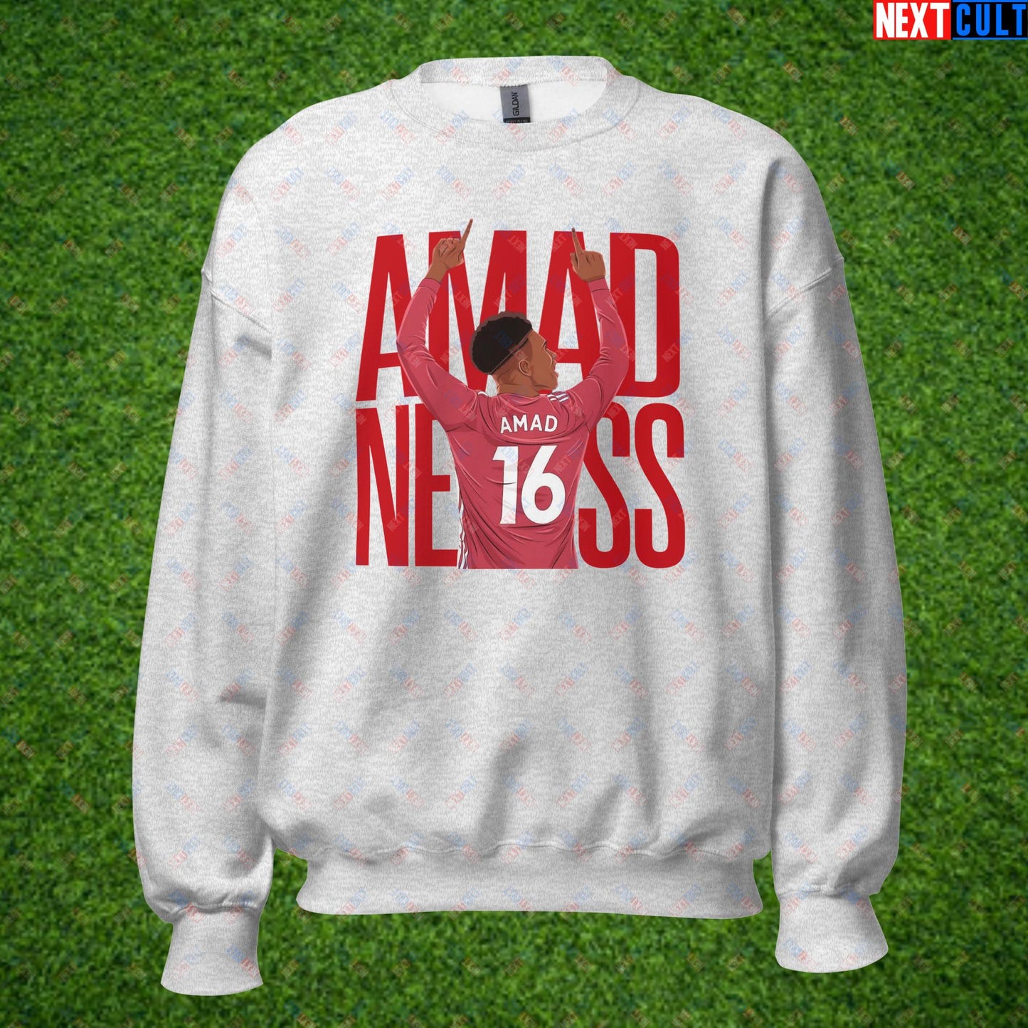 AMADNESS Amad Diallo Manchester United Funny Meme Cartoon Unisex Sweatshirt Ash Sweatshirts Football Manchester United Next Cult Brand