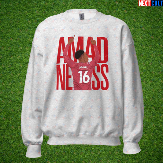 AMADNESS Amad Diallo Manchester United Funny Meme Cartoon Unisex Sweatshirt Ash Sweatshirts Football Manchester United Next Cult Brand