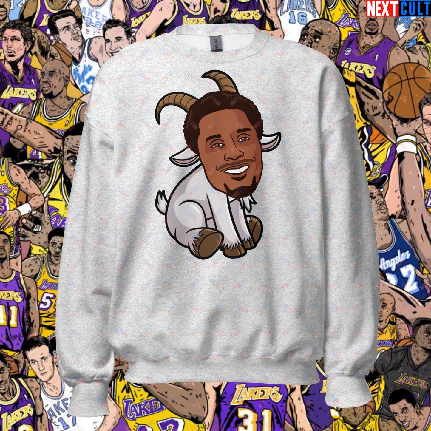 Kobe Bryant Mamba G.O.A.T. Sweatshirt - Funny Basketball Meme Jumper - Greatest of All Time Pullover for Basketball Fans - Perfect Gift for Kobe Fans Unisex Sweatshirt Ash Sweatshirts Basketball G.O.A.T. Kobe Bryant Los Angeles Lakers NBA Next Cult Brand