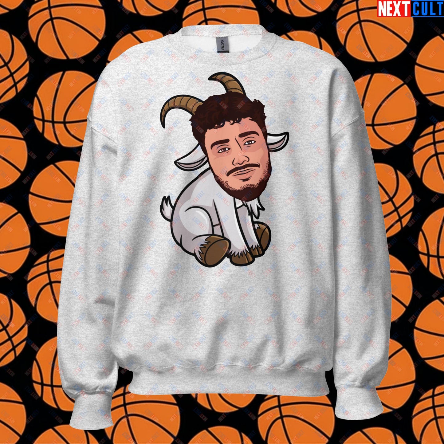 Alperen Sengun G.O.A.T. Sweatshirt - Funny Houston Rockets Basketball Jumper - Turkey’s Greatest of All Time Meme Pullover - Perfect Gift for Rockets Fans Unisex Sweatshirt Ash Sweatshirts Alperen Sengun Basketball G.O.A.T. Houston Rockets NBA Next Cult Brand