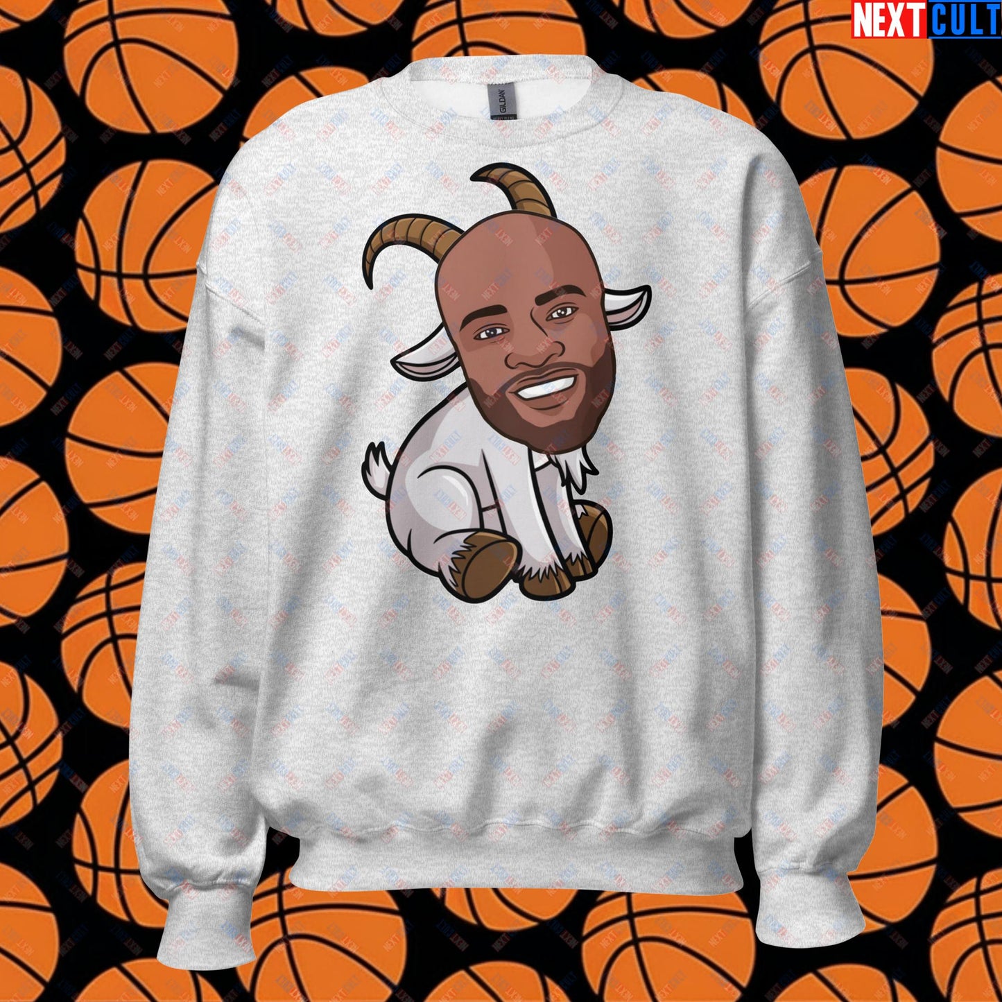 Vince Carter G.O.A.T. Sweatshirt - Greatest of All Time Basketball Meme Jumper - Funny Vince Carter Cartoon Pullover for Basketball Fans - Perfect Gift for GOAT Lovers Unisex Sweatshirt Ash Sweatshirts Basketball G.O.A.T. NBA Toronto Raptors Vince Carter Next Cult Brand