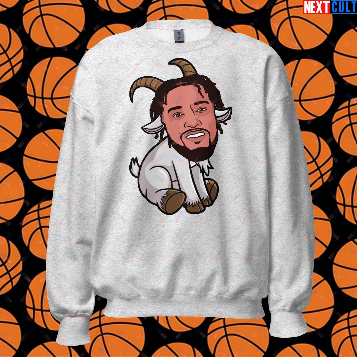Jalen Brunson G.O.A.T. Sweatshirt - Funny Basketball Meme Jumper for New York Knicks Fans - Greatest of All Time Pullover - Perfect Gift for Basketball Lovers Unisex Sweatshirt Ash Sweatshirts Basketball G.O.A.T. Jalen Brunson NBA New York Knicks Next Cult Brand