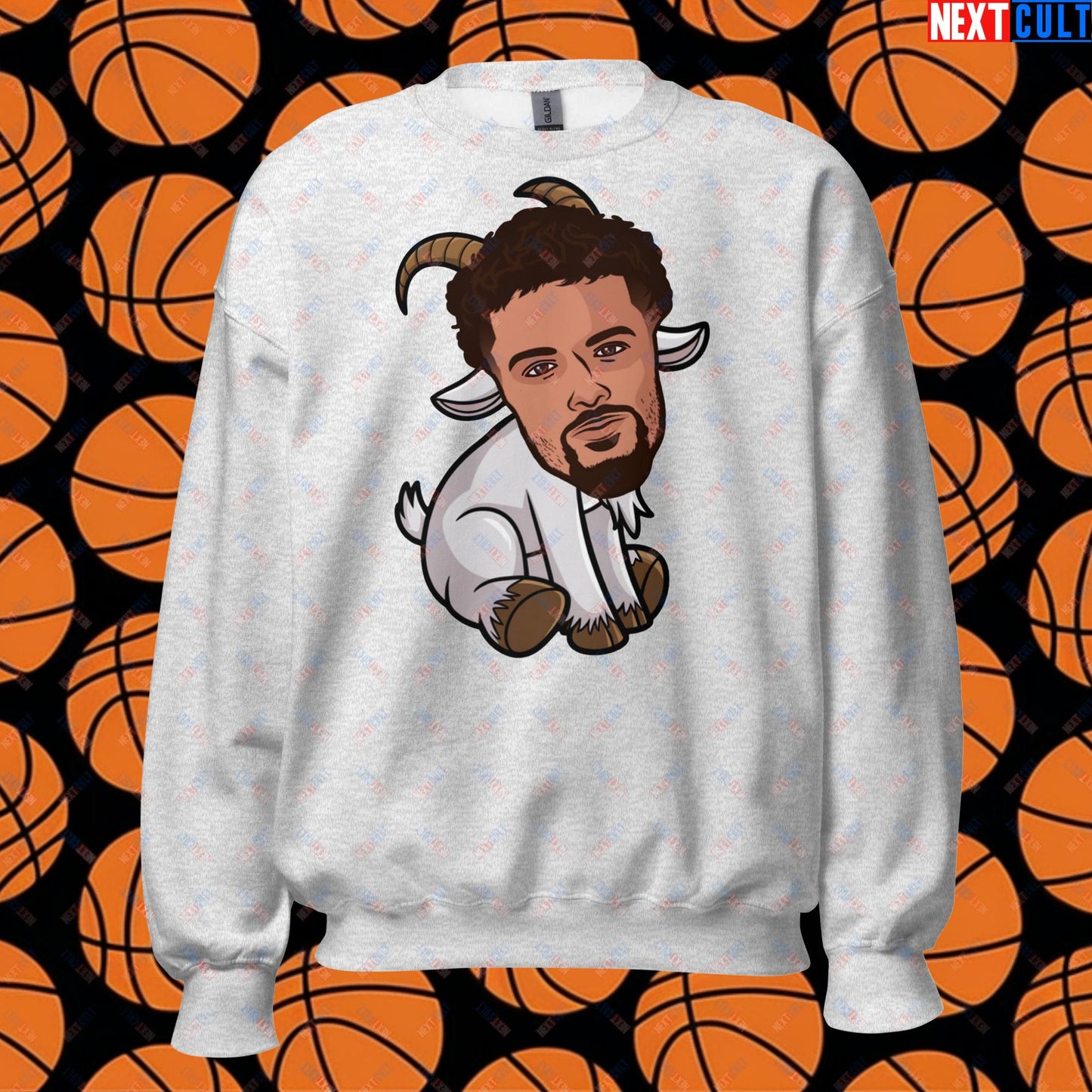 Trae Young G.O.A.T. Sweatshirt - Funny Atlanta Hawks Basketball Meme Jumper - Greatest of All Time Pullover for Basketball Fans - Perfect Gift for Trae Young Fans Unisex Sweatshirt Ash Sweatshirts Atlanta Hawks Basketball G.O.A.T. NBA Trae Young Next Cult Brand