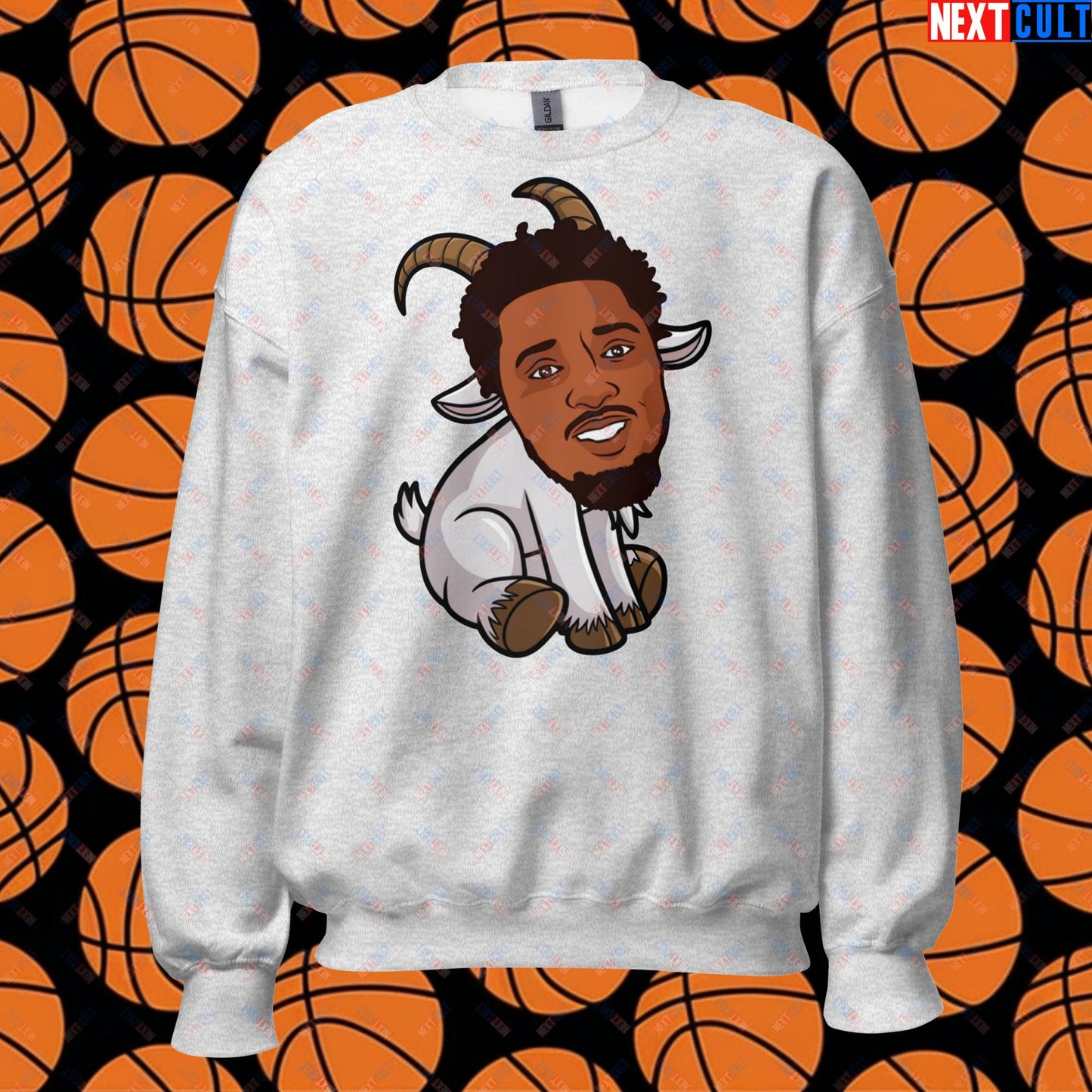 Donovan Mitchell G.O.A.T. Sweatshirt - Cleveland Cavaliers Basketball Meme Jumper - Funny GOAT Cartoon Pullover for Basketball Fans - Perfect Gift for Cavs Supporters Unisex Sweatshirt Ash Sweatshirts Basketball Cleveland Cavaliers Donovan Mitchell G.O.A.T. NBA Next Cult Brand