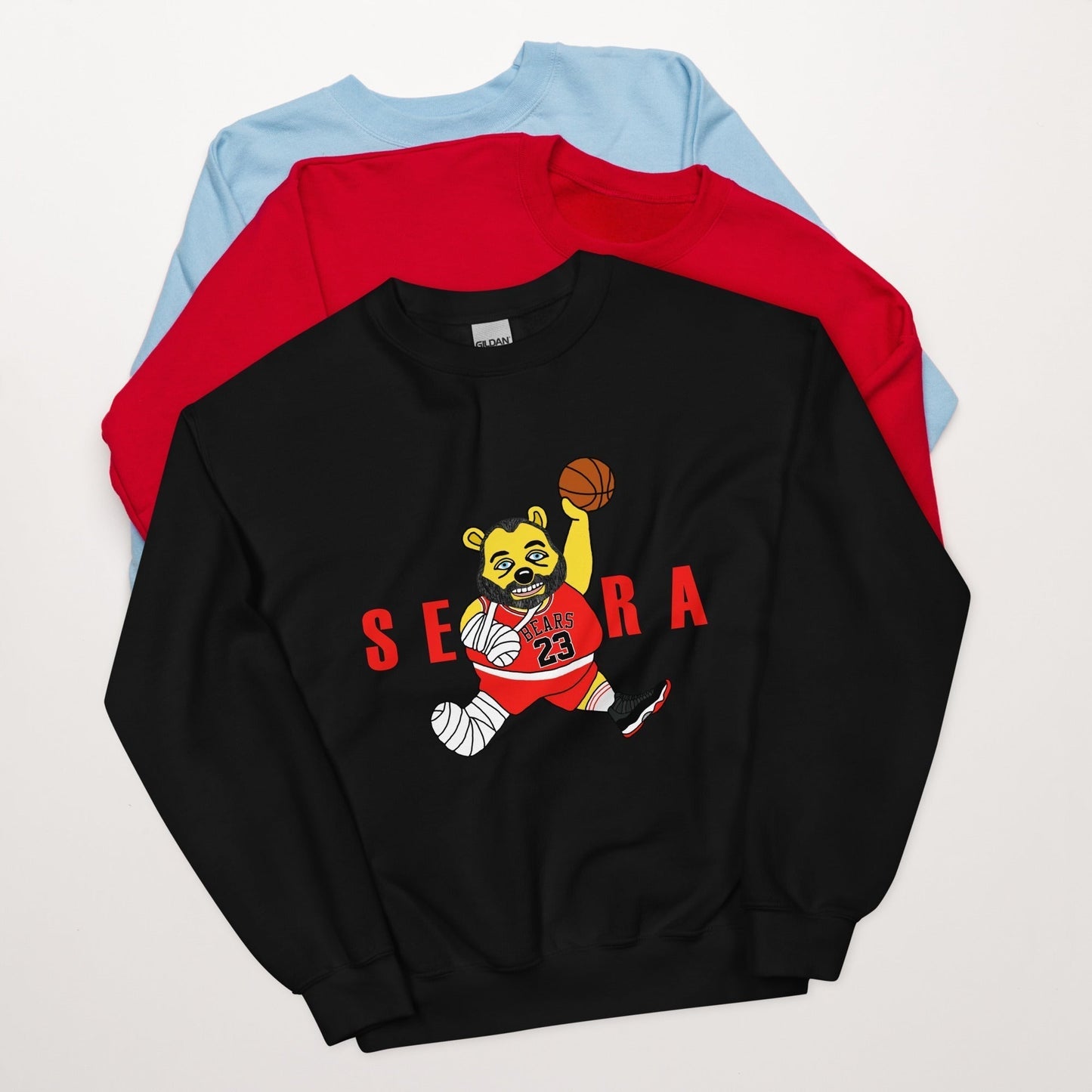 Air Segura, Tom Segura Basketball, Your Mom's House (YMH), 2 Bears 1 Cave, Funny Unisex Sweatshirt Black Sweatshirts 2 Bears 1 Cave Air Segura Podcasts Stand-up Comedy Tom Segura YMH Next Cult Brand
