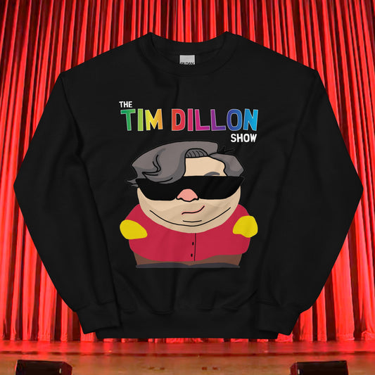 Tim Dillon Cartman, Southpark, The Tim Dillon Show, Tim Dillon Podcast, Tim Dillon Merch, Tim Dillon Unisex Sweatshirt Black Sweatshirts Podcasts Stand-up Comedy Tim Dillon Next Cult Brand