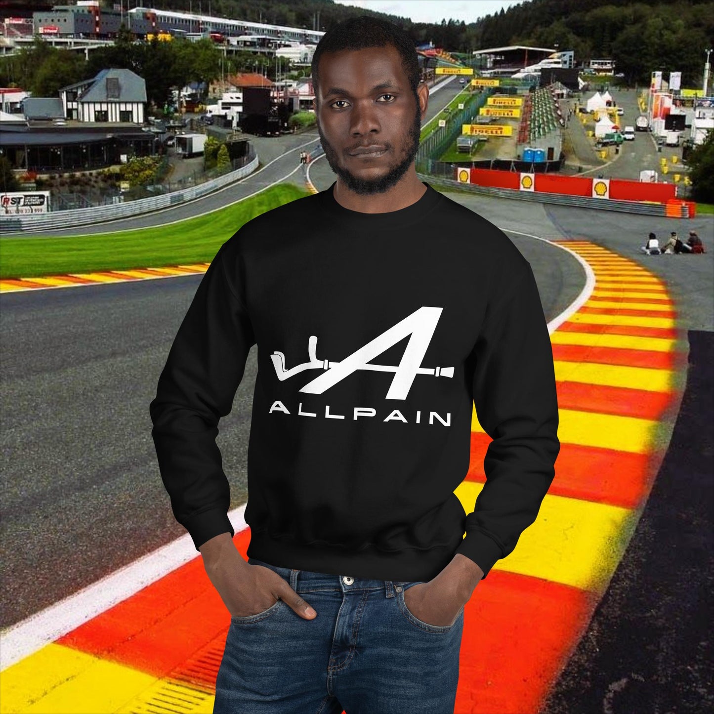 Allpain Alpine F1 Formula 1 Pierre Gasly Esteban Ocon Alpine Unisex Sweatshirt Black Sweatshirts Alpine F1 Next Cult Brand