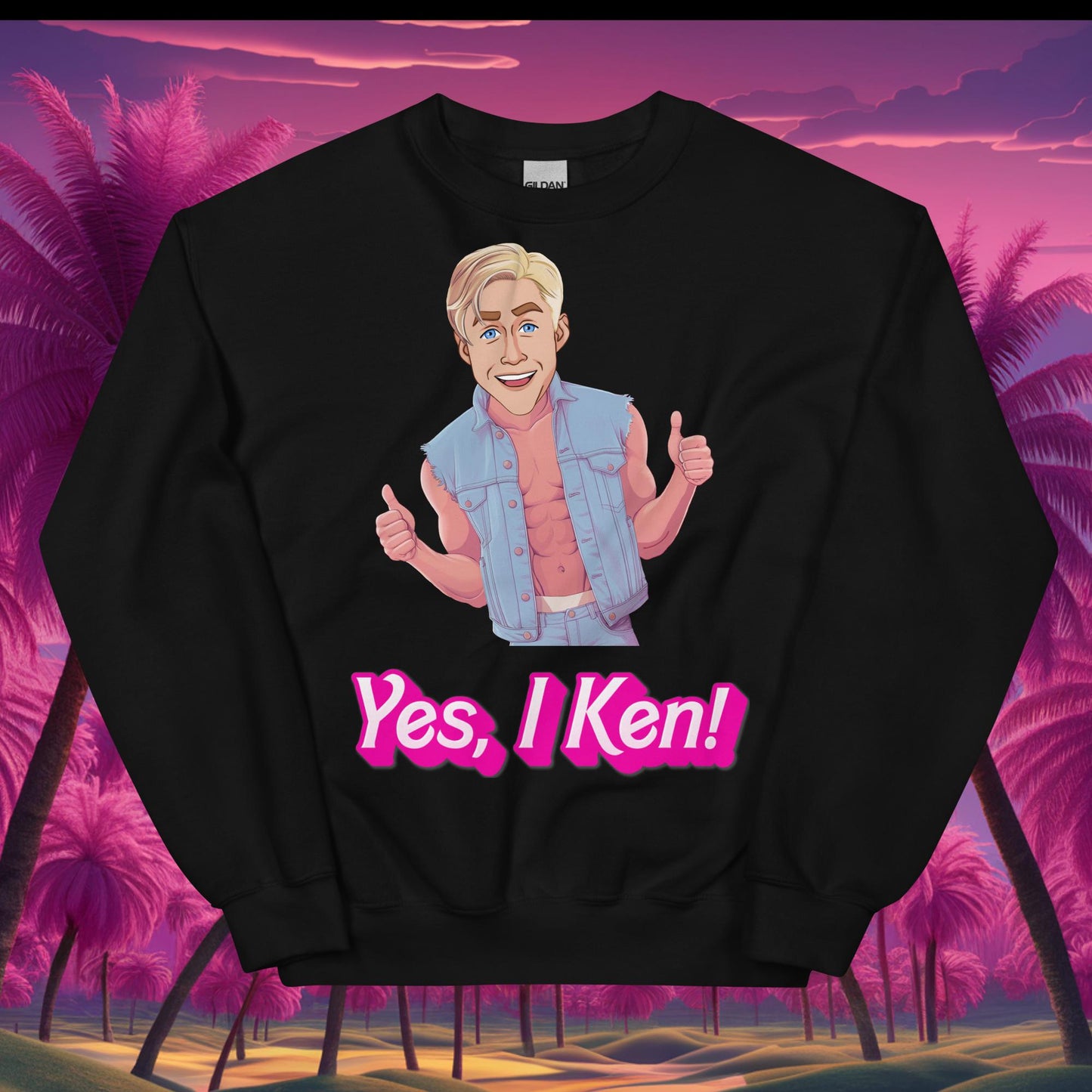 Yes I Ken Yes I can Ryan Gosling Ken Barbie Movie Unisex Sweatshirt Black Sweatshirts Barbie Celebrities Ken Movies Ryan Gosling Next Cult Brand
