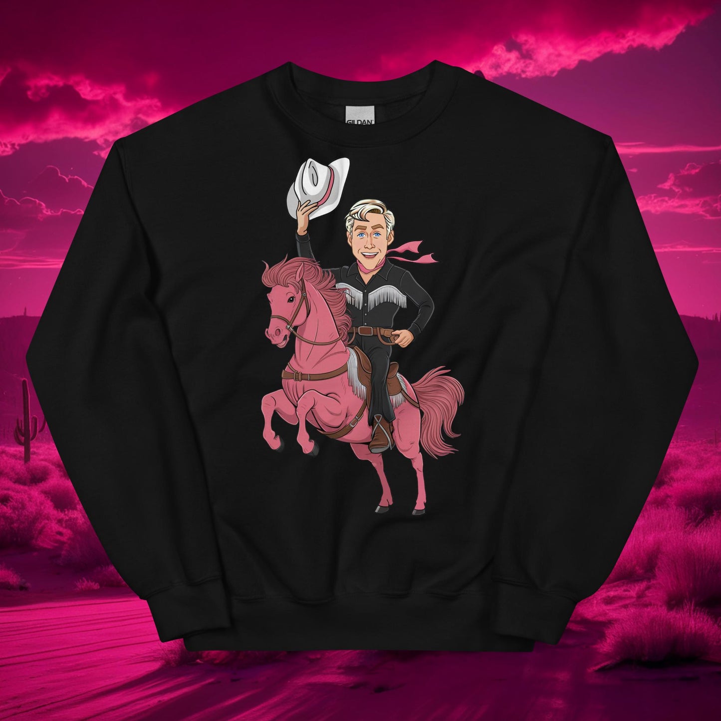 Ryan Gosling Ken Cowboy Horse Barbie Movie Patriarchy Unisex Sweatshirt Black Hoodies Barbie Celebrities Ken Movies Ryan Gosling Next Cult Brand
