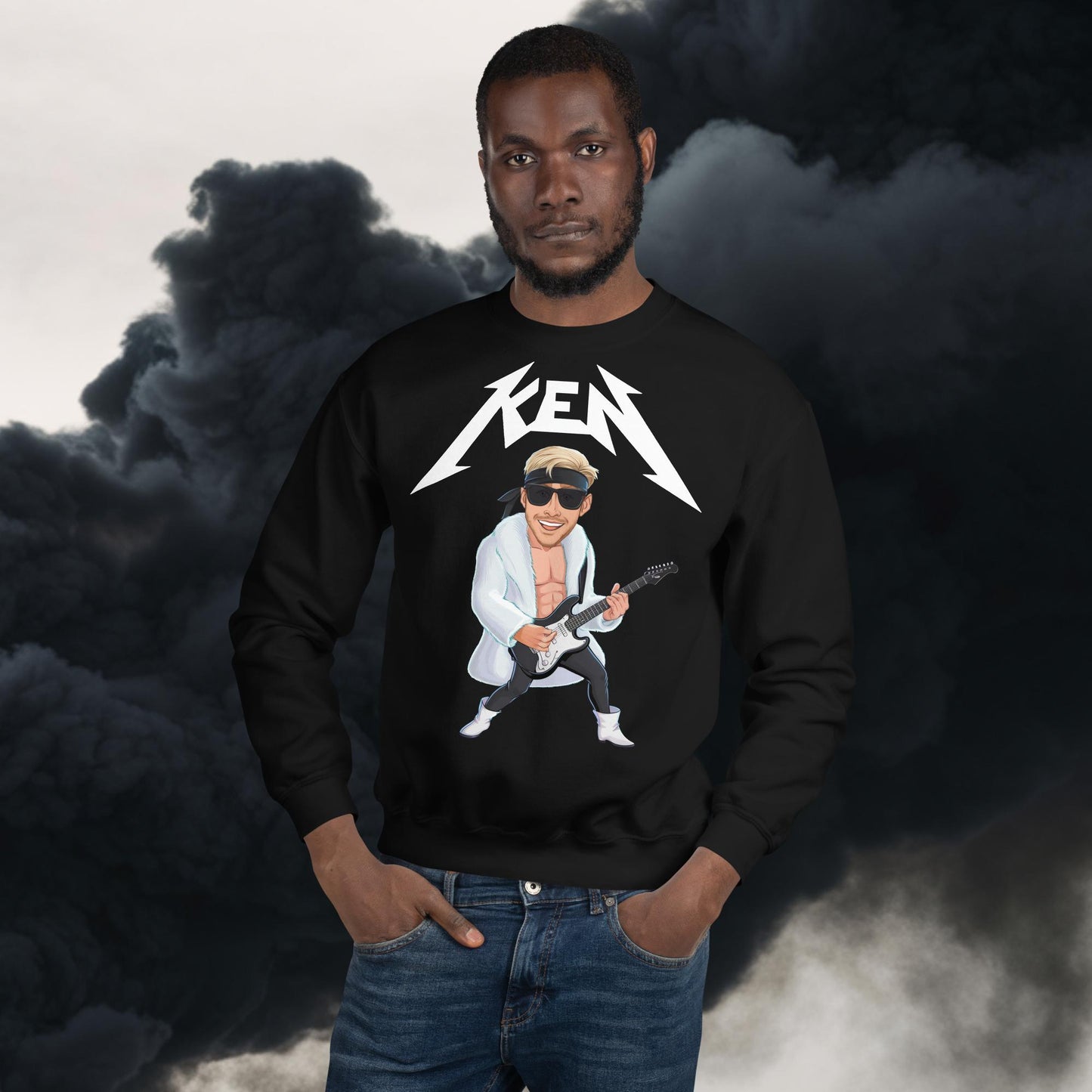 Rockstar Ken Barbie Movie Ryan Gosling Unisex Sweatshirt Black Sweatshirts Barbie Celebrities Ken Movies Ryan Gosling Next Cult Brand