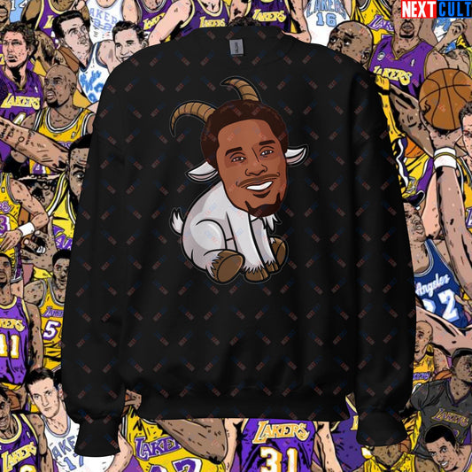 Kobe Bryant Mamba G.O.A.T. Sweatshirt - Funny Basketball Meme Jumper - Greatest of All Time Pullover for Basketball Fans - Perfect Gift for Kobe Fans Unisex Sweatshirt Black Sweatshirts Basketball G.O.A.T. Kobe Bryant Los Angeles Lakers NBA Next Cult Brand
