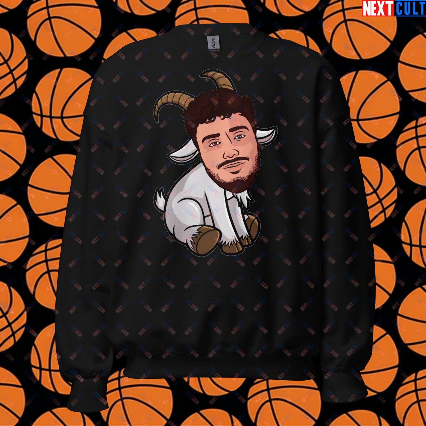Alperen Sengun G.O.A.T. Sweatshirt - Funny Houston Rockets Basketball Jumper - Turkey’s Greatest of All Time Meme Pullover - Perfect Gift for Rockets Fans Unisex Sweatshirt Black Sweatshirts Alperen Sengun Basketball G.O.A.T. Houston Rockets NBA Next Cult Brand