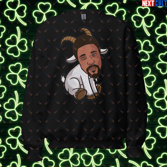 Bill Russell G.O.A.T. Sweatshirt - Boston Celtics Basketball Meme Jumper - Greatest of All Time Funny Cartoon Pullover for Basketball Fans - Perfect Gift for Celtics Supporters Unisex Sweatshirt Black Sweatshirts Basketball Bill Russell Boston Celtics G.O.A.T. NBA Next Cult Brand